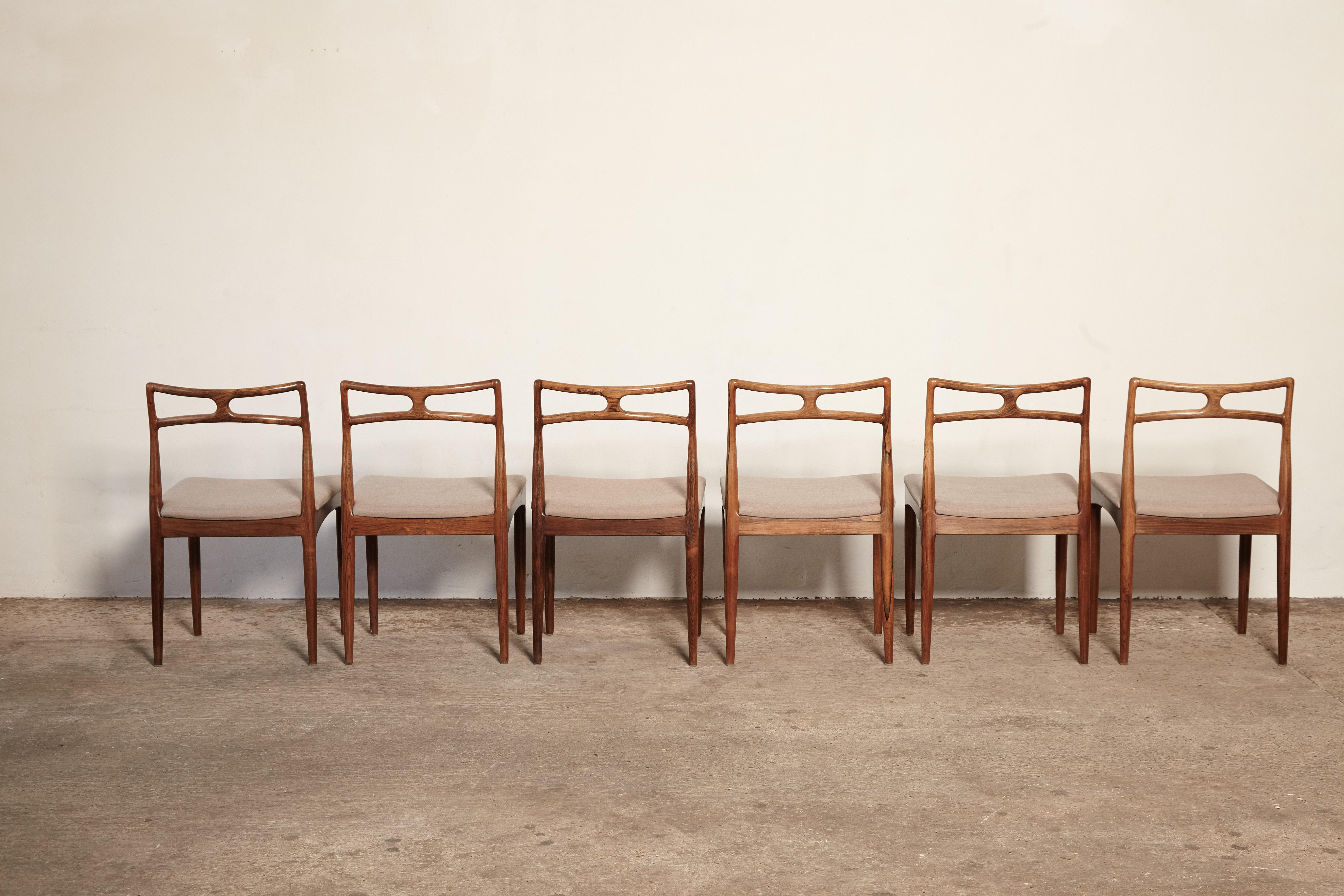 Set of Six Johannes Andersen Model #94 Rosewood Dining Chairs, Denmark, 1960s 6