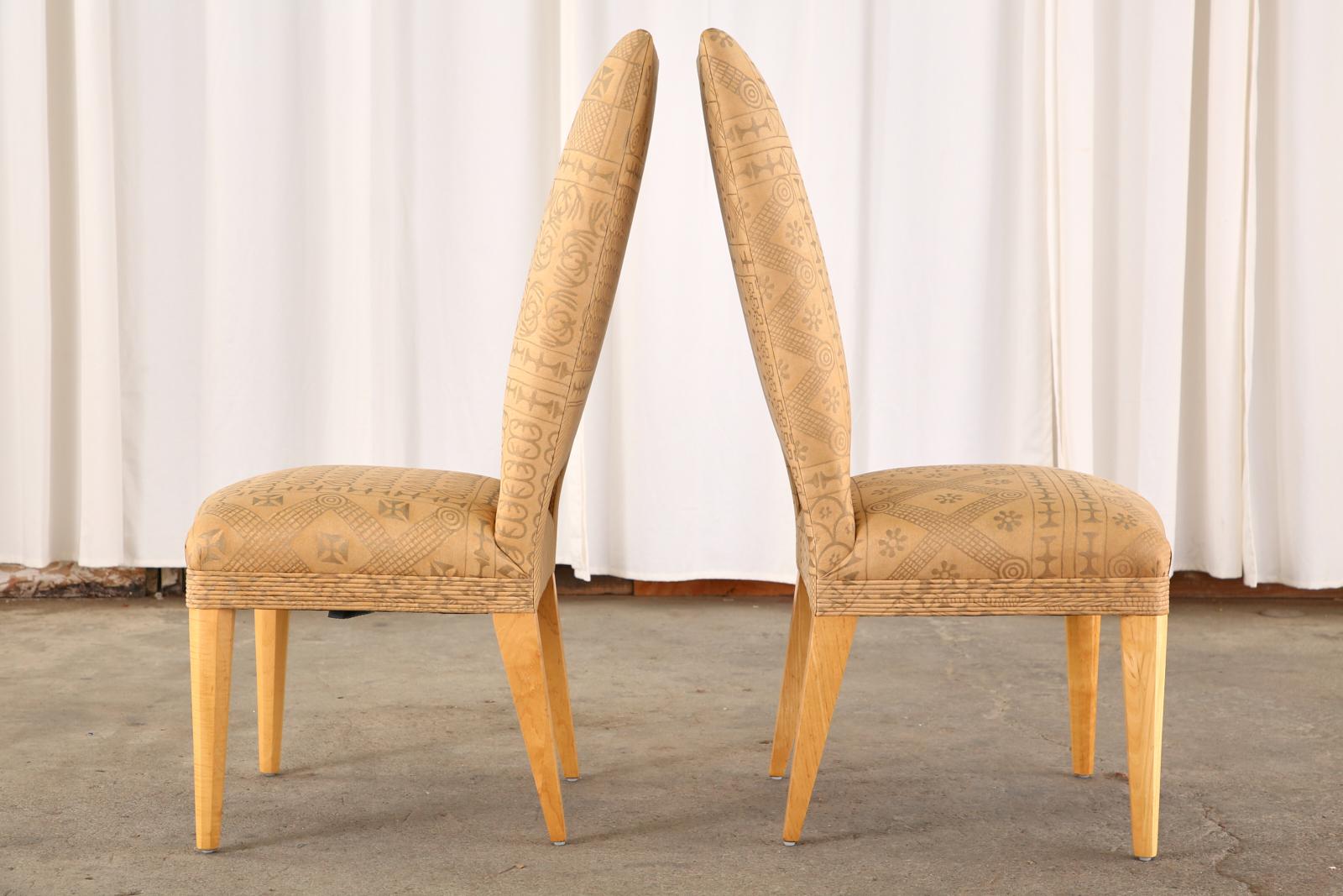 Fabric Set of Six John Hutton for Donghia Dining Chairs For Sale