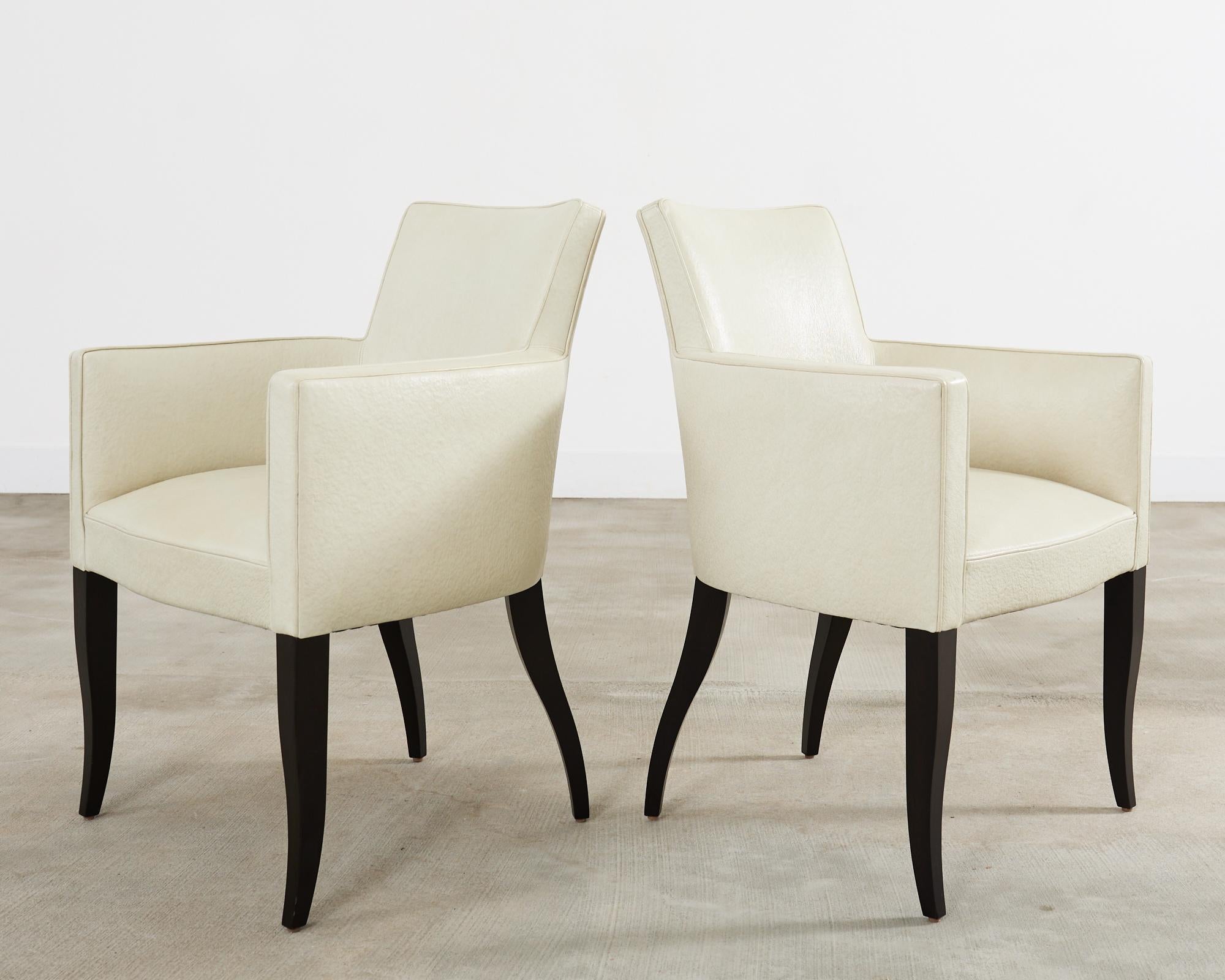 Set of Six John Hutton for Holly Hunt Leather Dining Chairs For Sale 3
