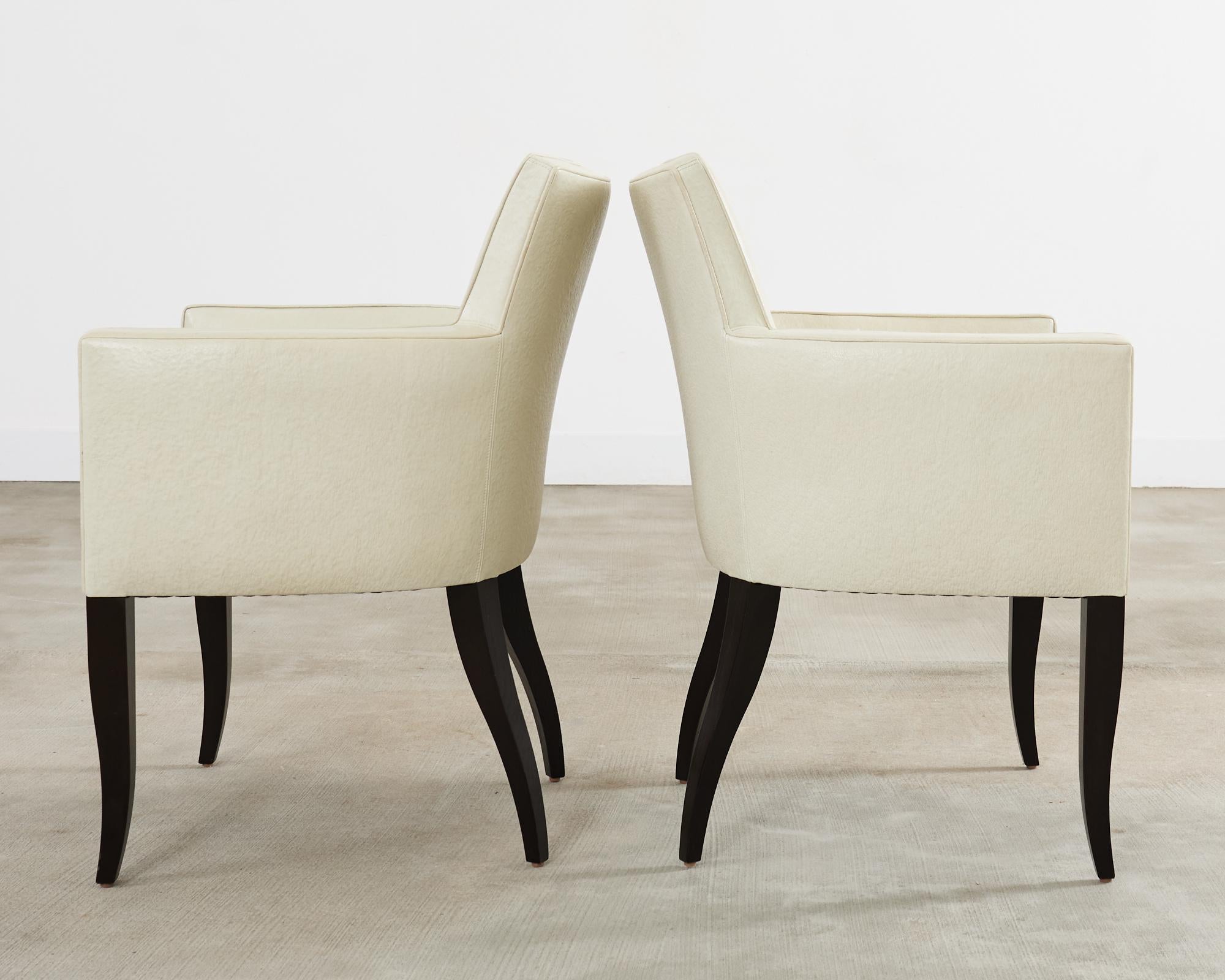 Set of Six John Hutton for Holly Hunt Leather Dining Chairs For Sale 5