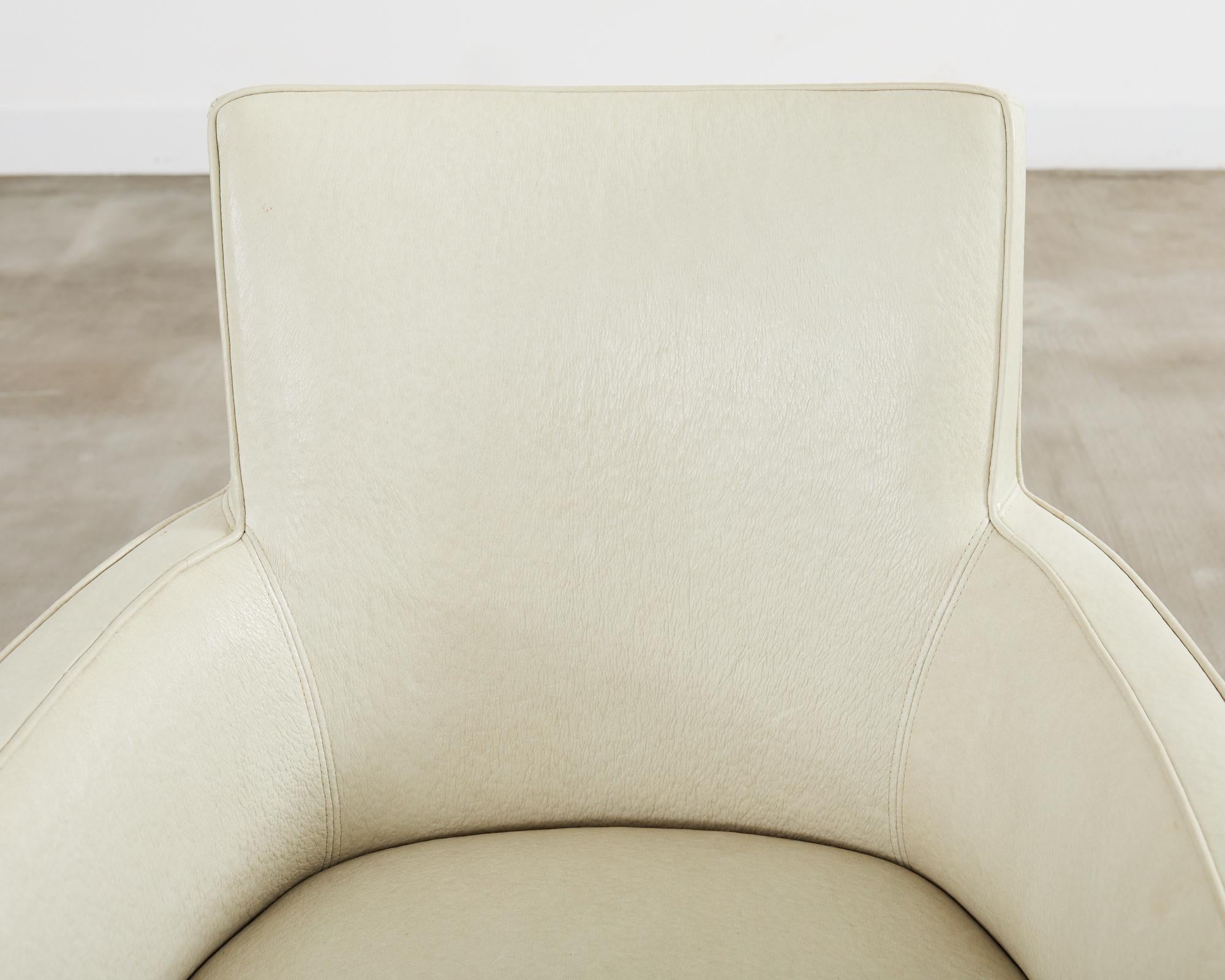 Set of Six John Hutton for Holly Hunt Leather Dining Chairs For Sale 8