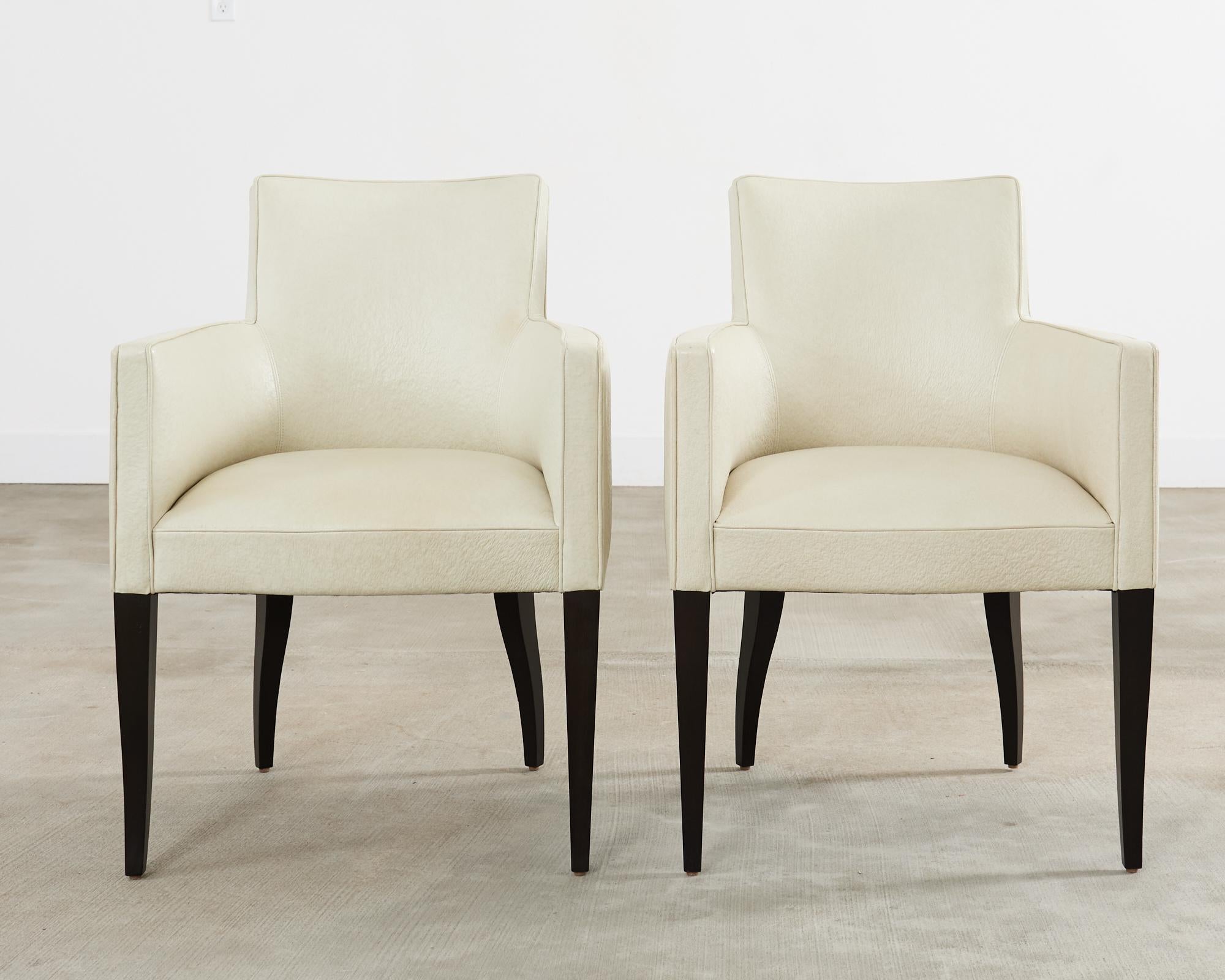 Set of Six John Hutton for Holly Hunt Leather Dining Chairs In Good Condition For Sale In Rio Vista, CA