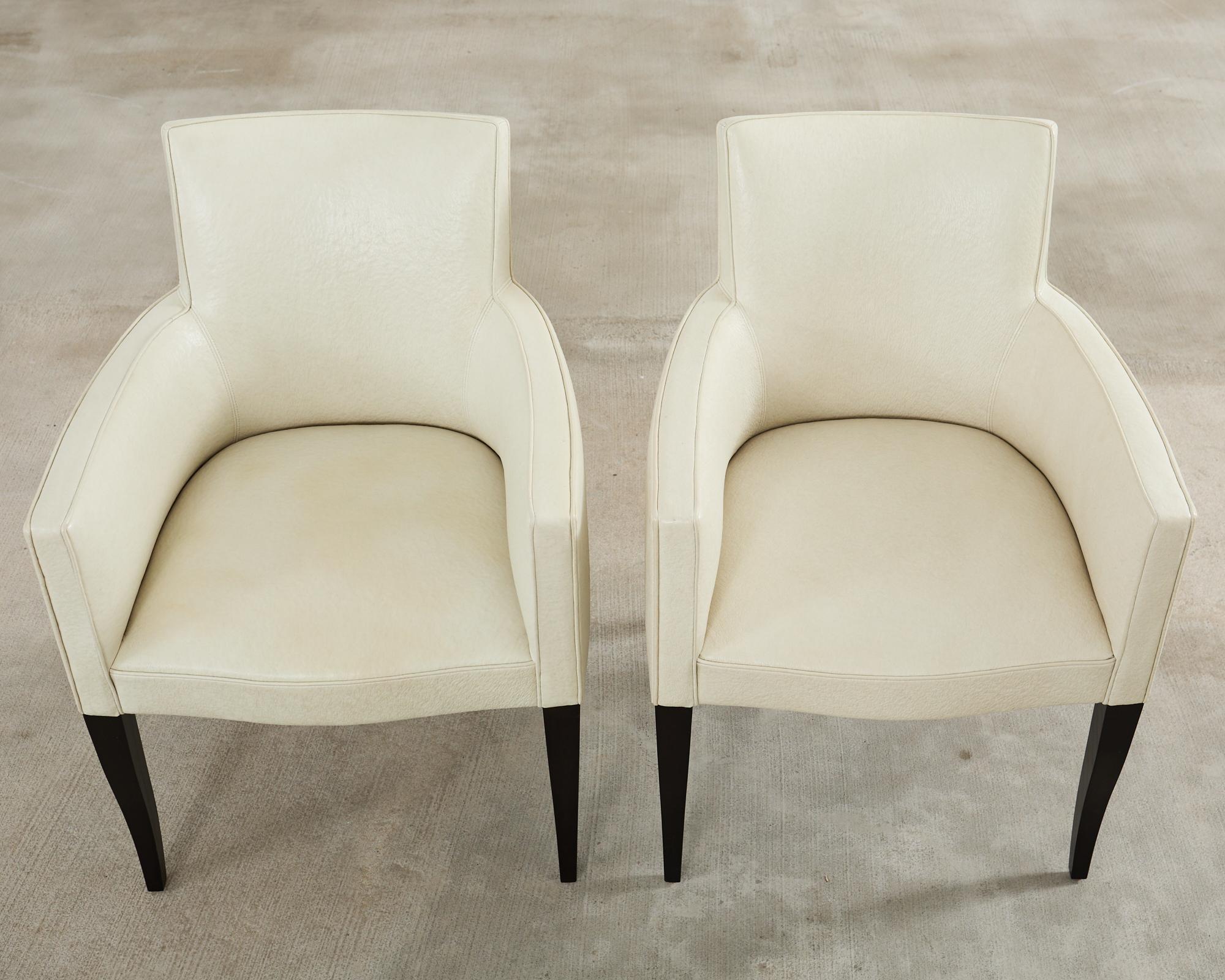 Contemporary Set of Six John Hutton for Holly Hunt Leather Dining Chairs For Sale