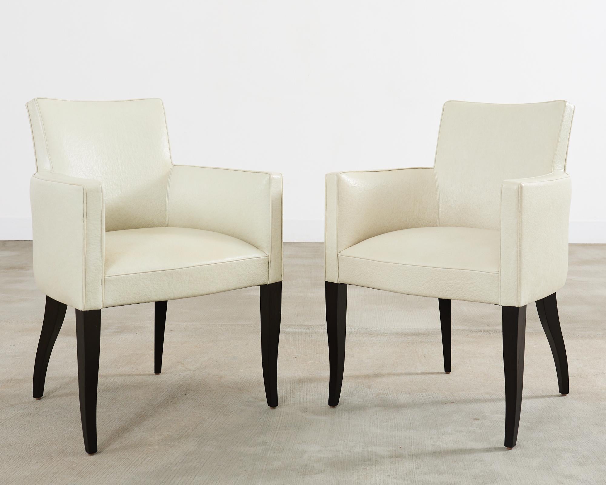 Set of Six John Hutton for Holly Hunt Leather Dining Chairs For Sale 1