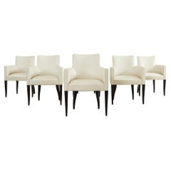 Set of Six John Hutton for Holly Hunt Leather Dining Chairs