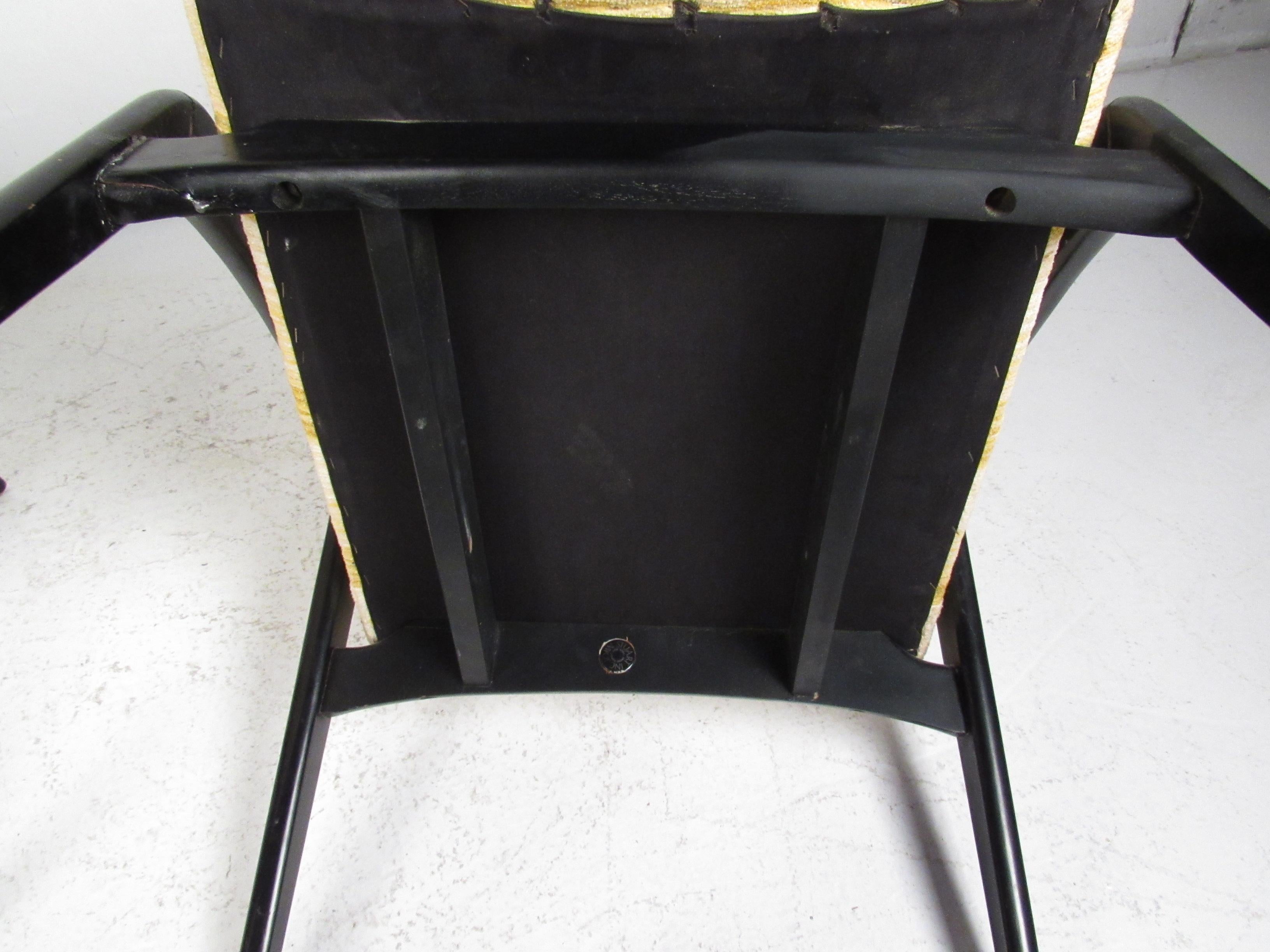 Set of Six John Stuart Inc. Black Lacquer Dining Chairs 1
