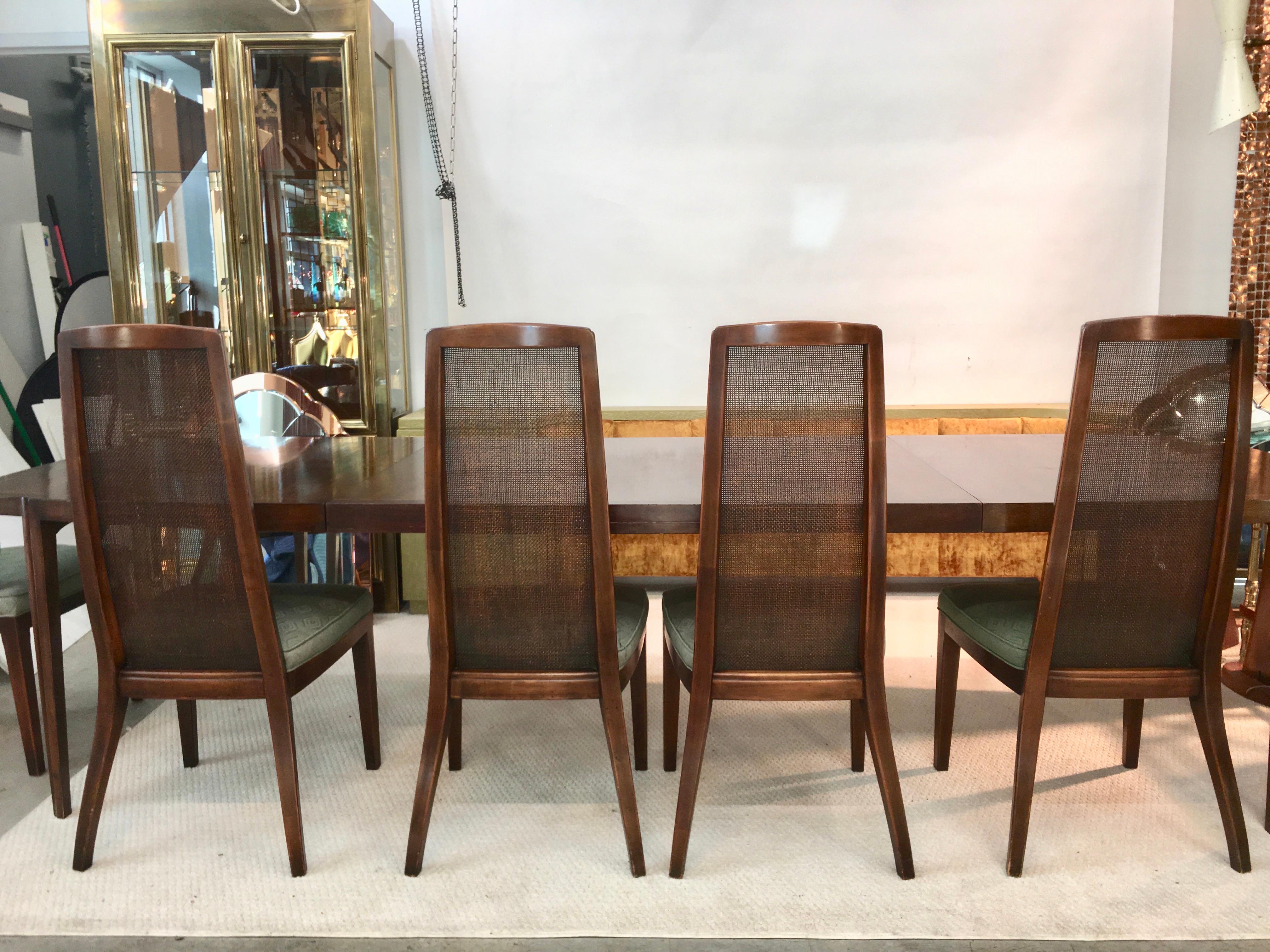 John Widdicomb ensemble de six chaises de salle à manger à dossier canné en vente 1