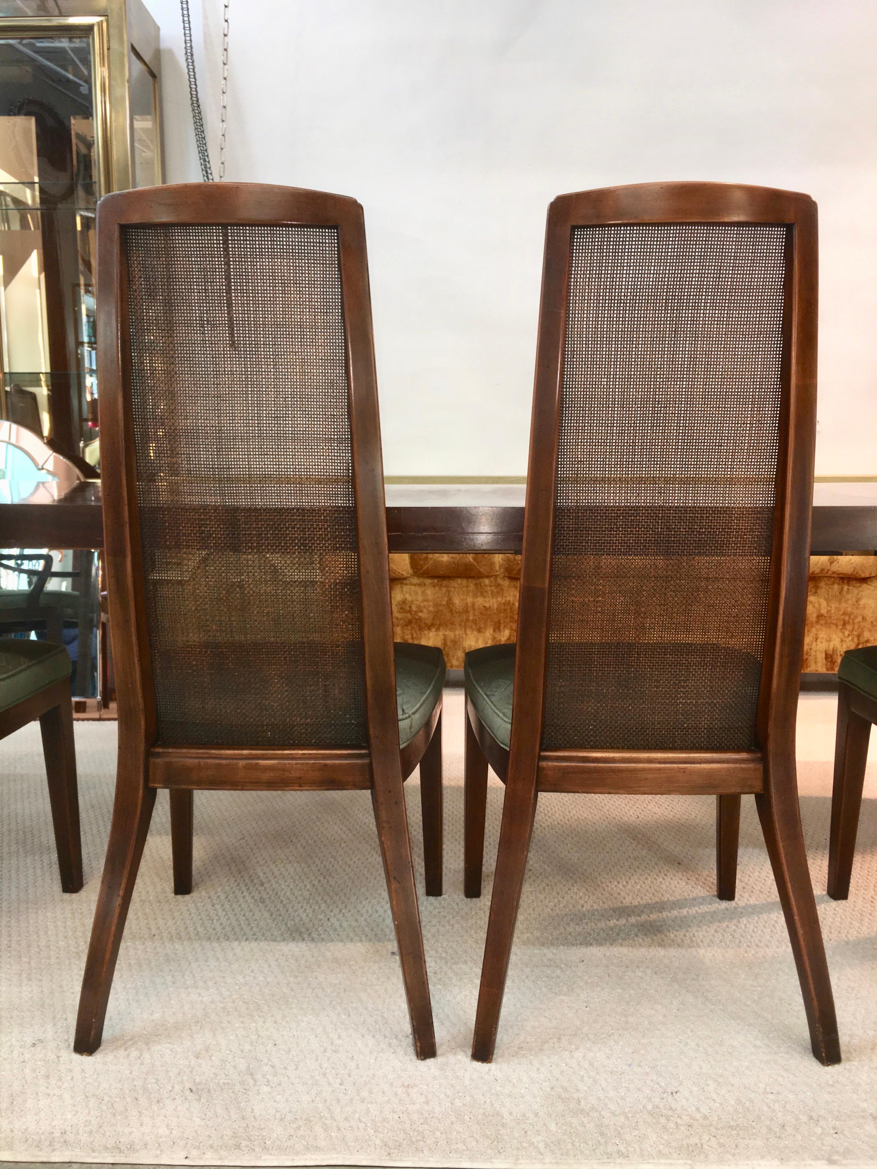 Set of Six John Widdicomb Caned Back Dining Chairs For Sale 1