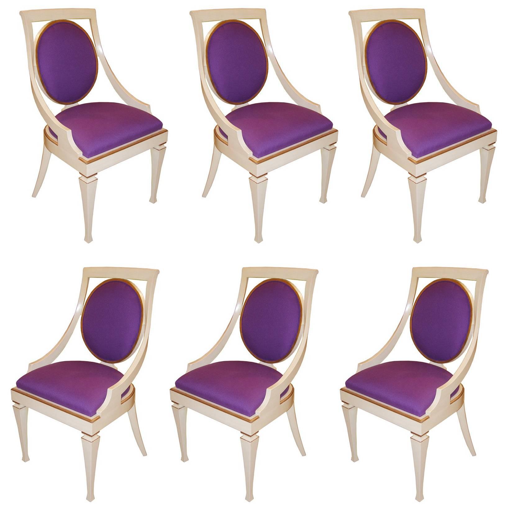Set of Six John Widdicomb Dining Chairs For Sale
