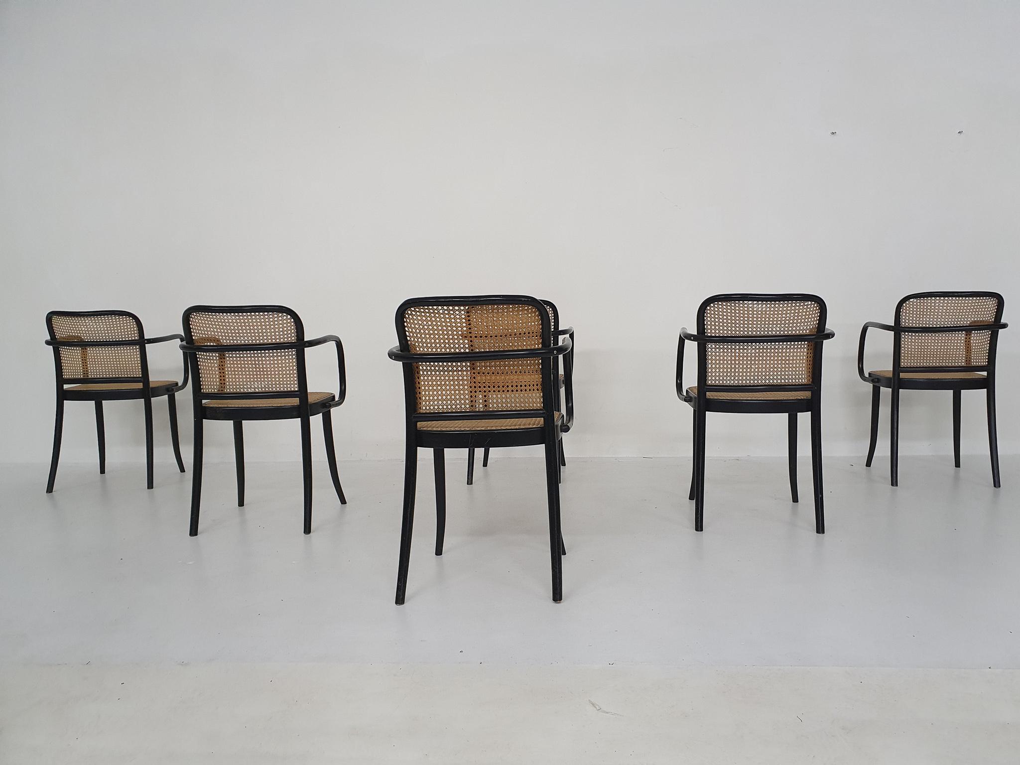 Set of Six Josef Hoffman for Thonet A811 Dining Chairs 1