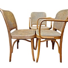 Set of Six Josef Hoffmann-designed “Prague” Bentwood & Cane Chairs