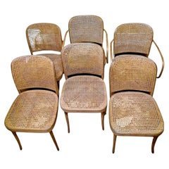 Set of Six Josef Hoffmann-designed “Prague” Bentwood & Cane Chairs