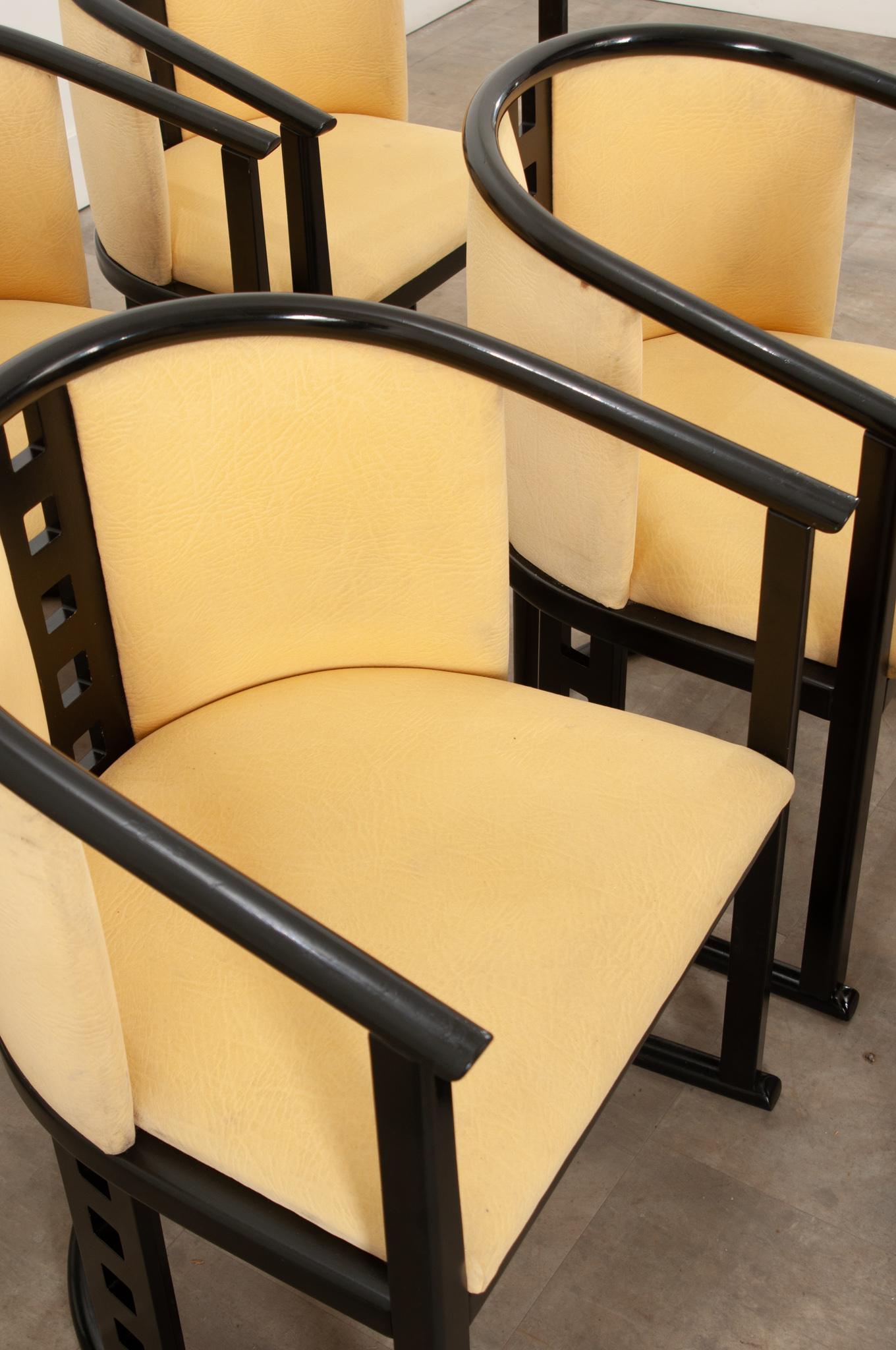 Ensemble de six chaises sécessionnistes de style Josef Hoffmann Bon état - En vente à Baton Rouge, LA