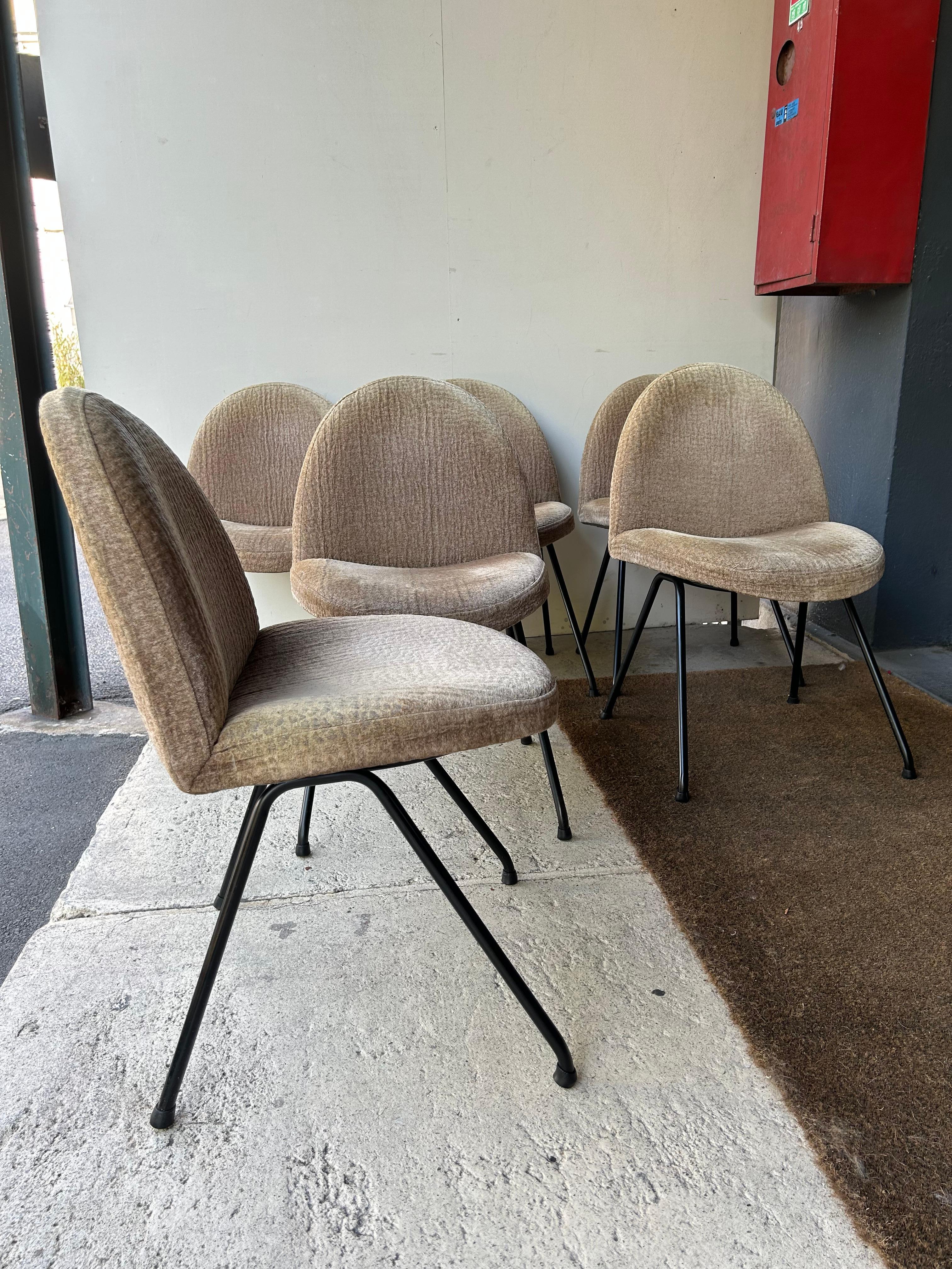 French Set of six Joseph-André Motte chairs, model 771 for Steiner, France, 1950s