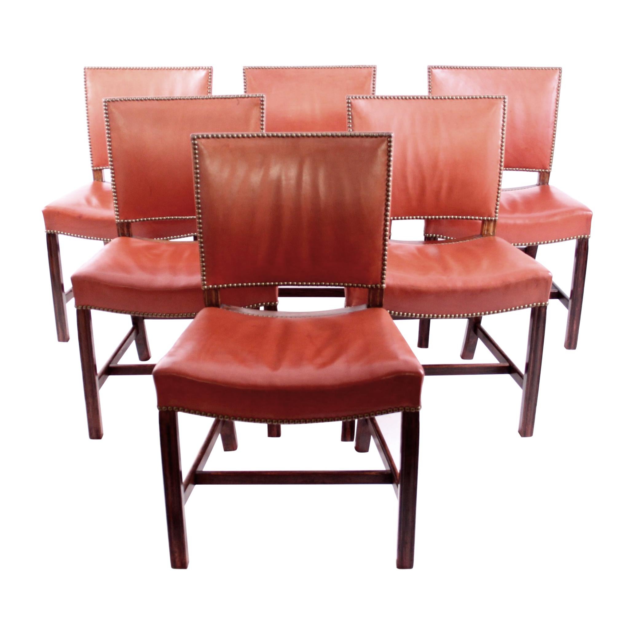 Six Kaare Klint "Red Chairs" by Rud Rasmussen