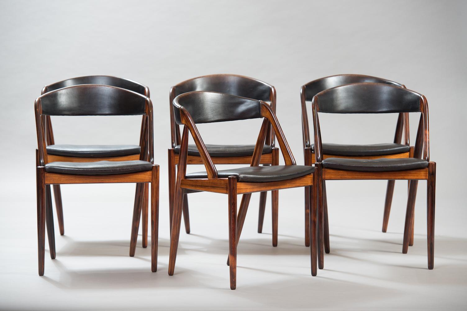 Danish Set of Six Kai Kristiansen Dining Chairs by Schou Andersen