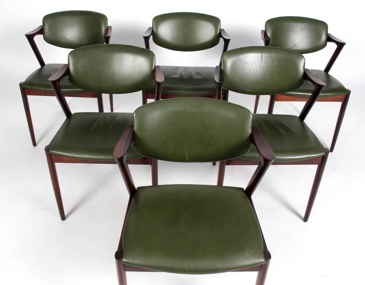 Set of Six Kai Kristiansen Dining Chairs Model 42 1