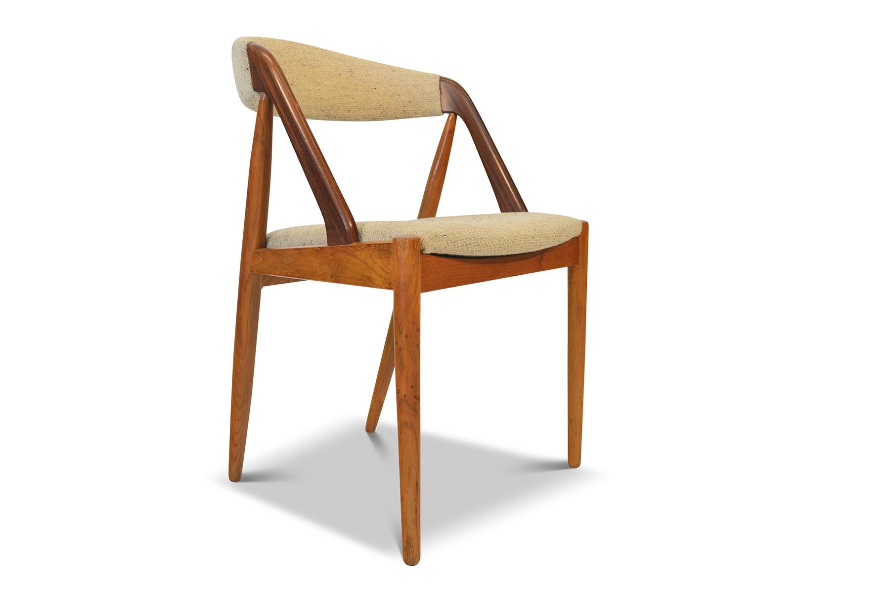 Set of Six Kai Kristiansen Model 31 Dining Chairs in Oak and Afromosia In Good Condition In Berkeley, CA