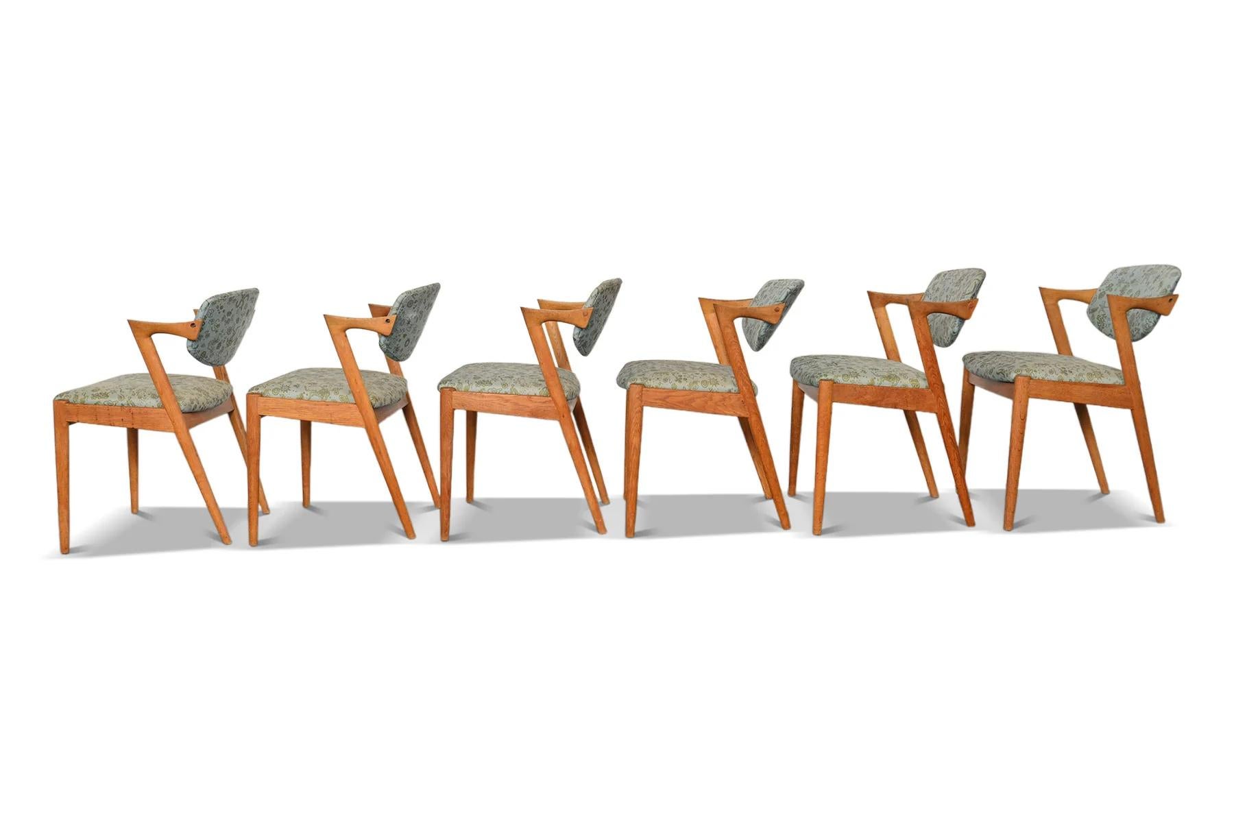 Set of Six Kai Kristiansen Model 42 Dining Chairs in Oak In Good Condition In Berkeley, CA