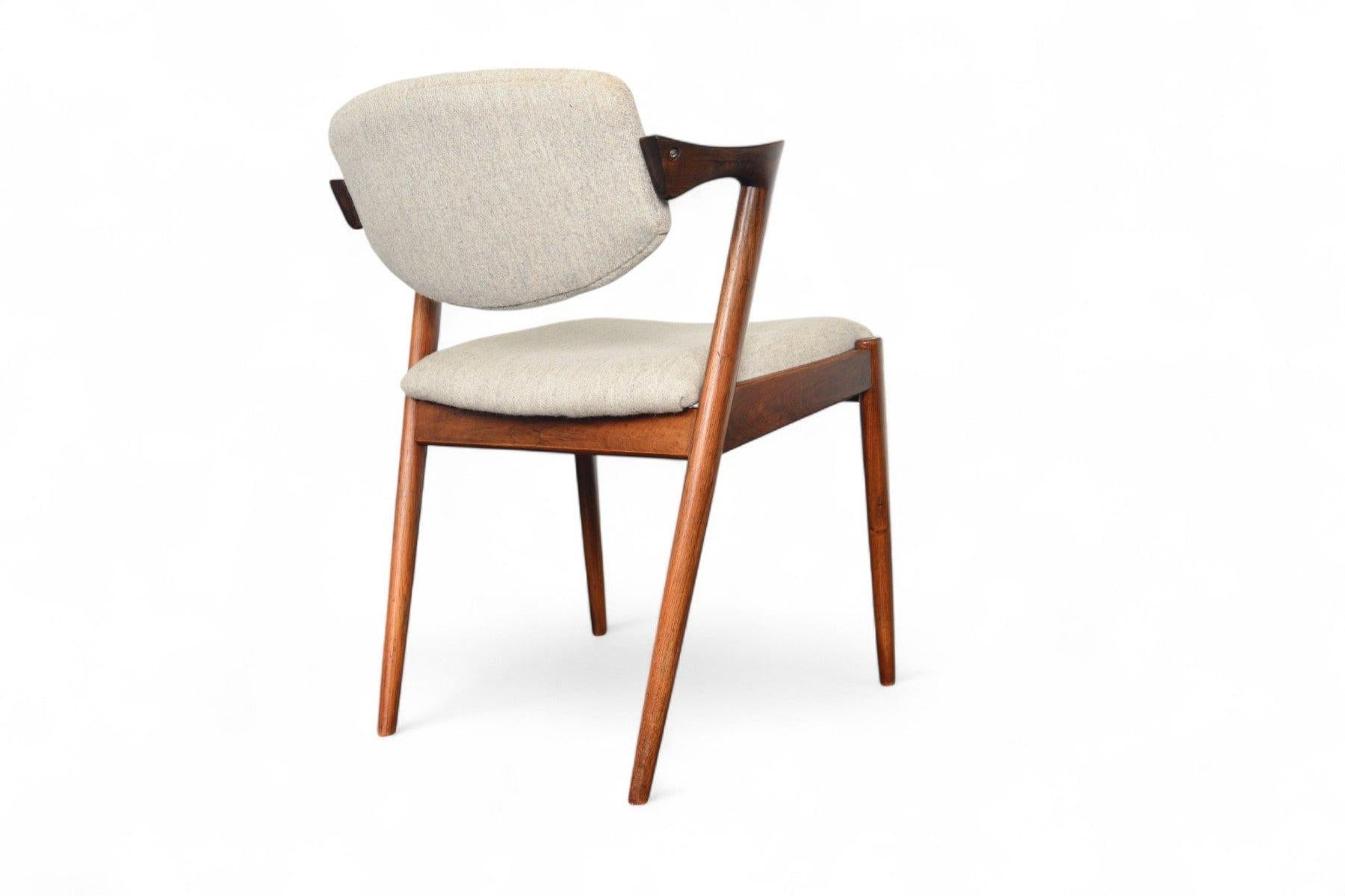Juego de seis sillas de comedor Kai Kristiansen Model 42 de palisandro en venta 4