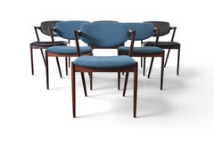 Set of Six Kai Kristiansen Model 42 Dining Chairs in Rosewood