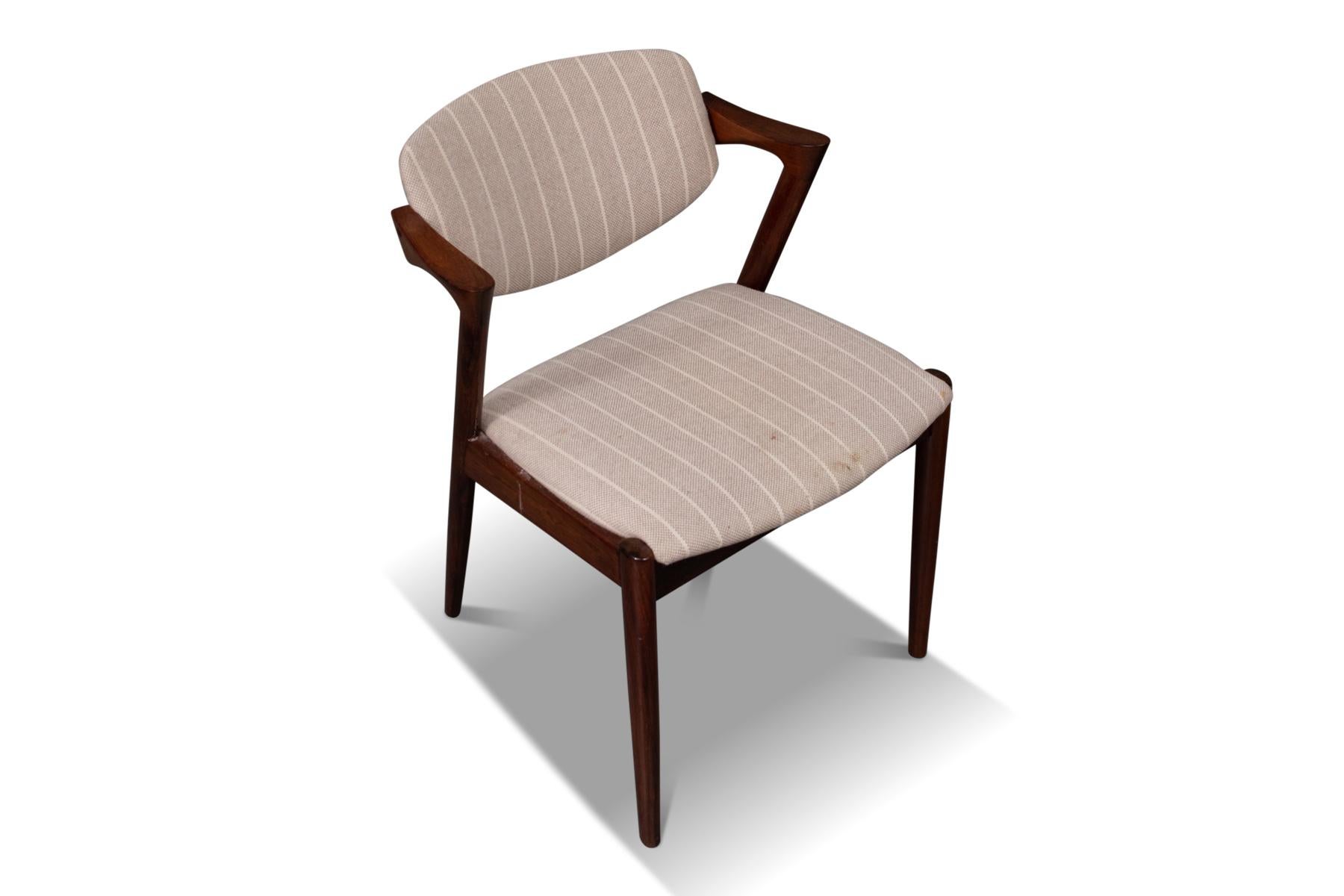 Set of Six Kai Kristiansen Model 42 Dining Chairs in Rosewood In Good Condition In Berkeley, CA
