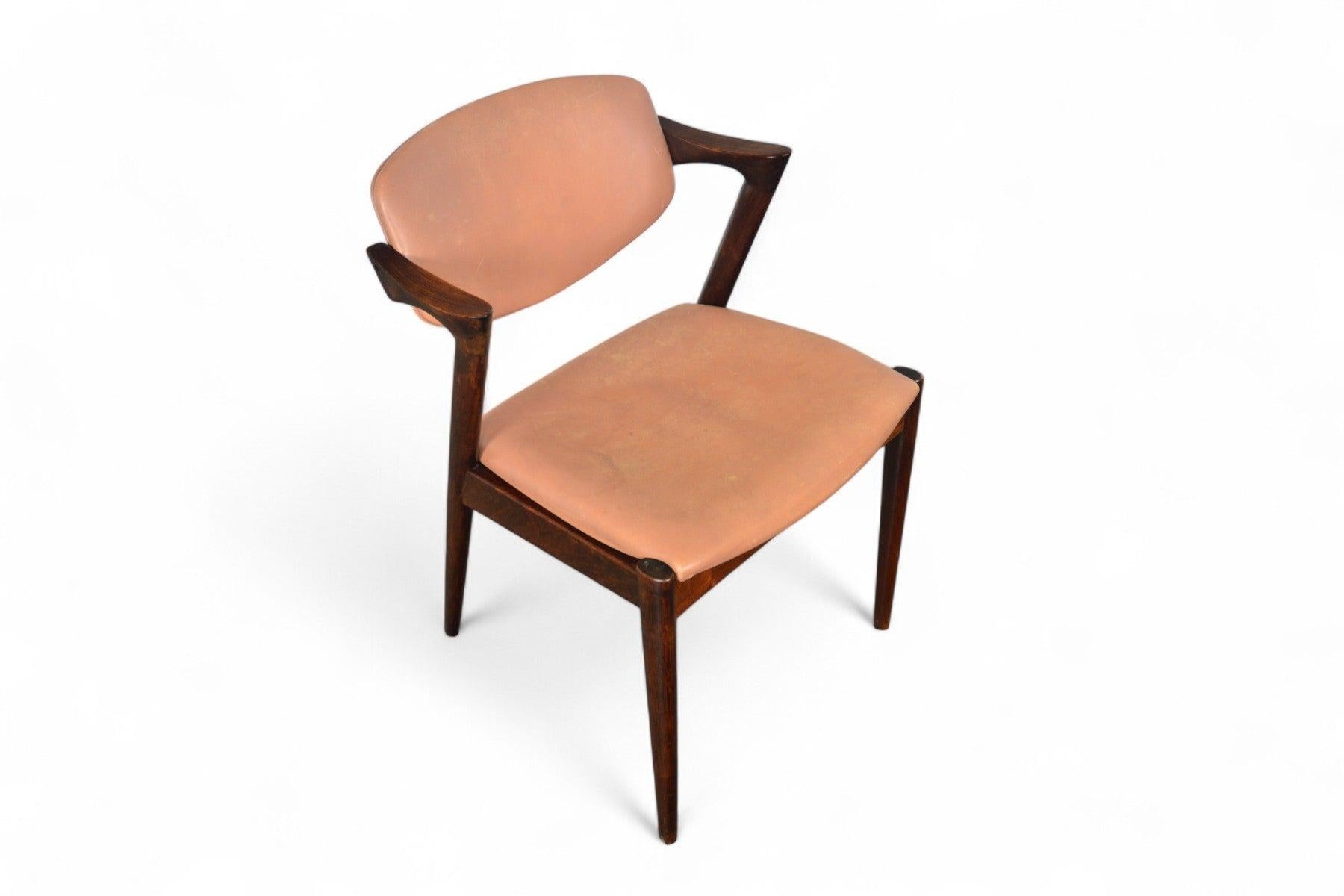 Juego de seis sillas de comedor Kai Kristiansen Model 42 de palisandro en Bueno estado para la venta en Berkeley, CA