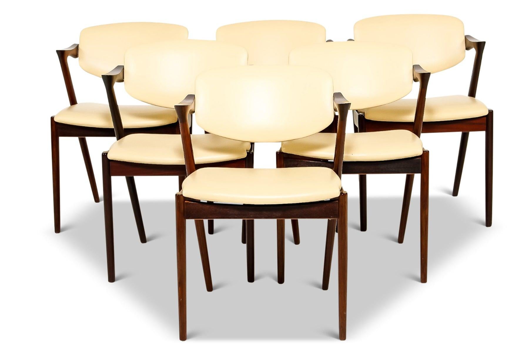 Set of Six Kai Kristiansen Model 42 Dining Chairs in Rosewood 1