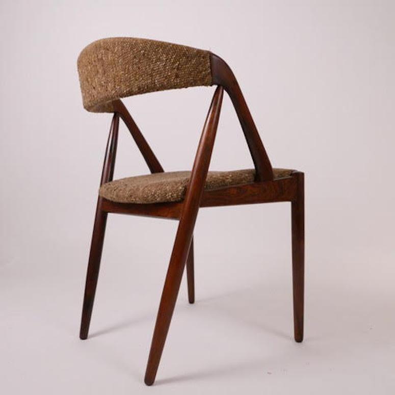 Mid-Century Modern Set of Six Kai Kristiansen Rosewood Dining Chairs Model 31