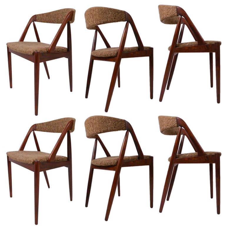 Set of Six Kai Kristiansen Rosewood Dining Chairs Model 31
