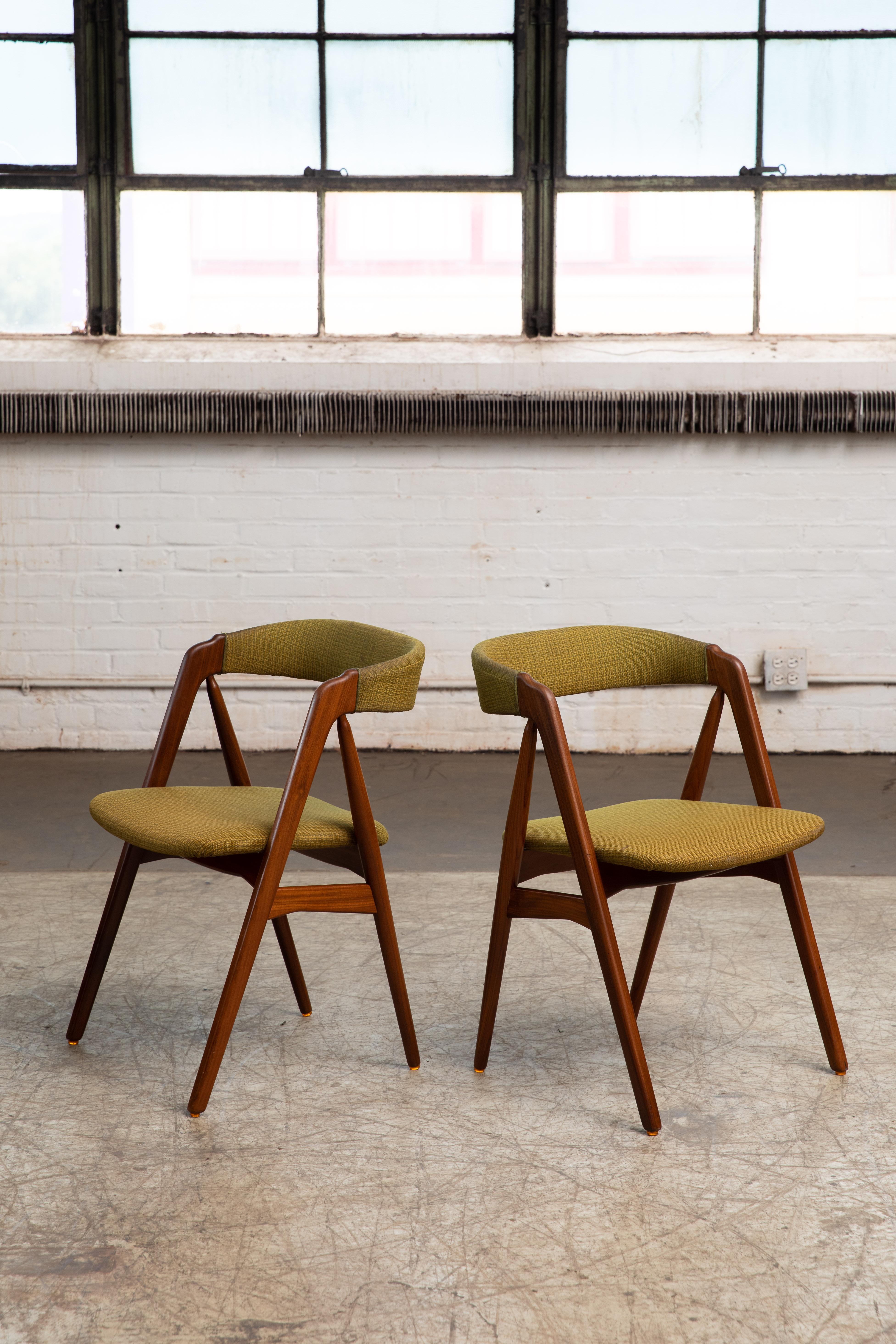 Mid-20th Century Set of Six Kai Kristiansen Teak A-Frame Dining Chairs in Teak 1950's Denmark