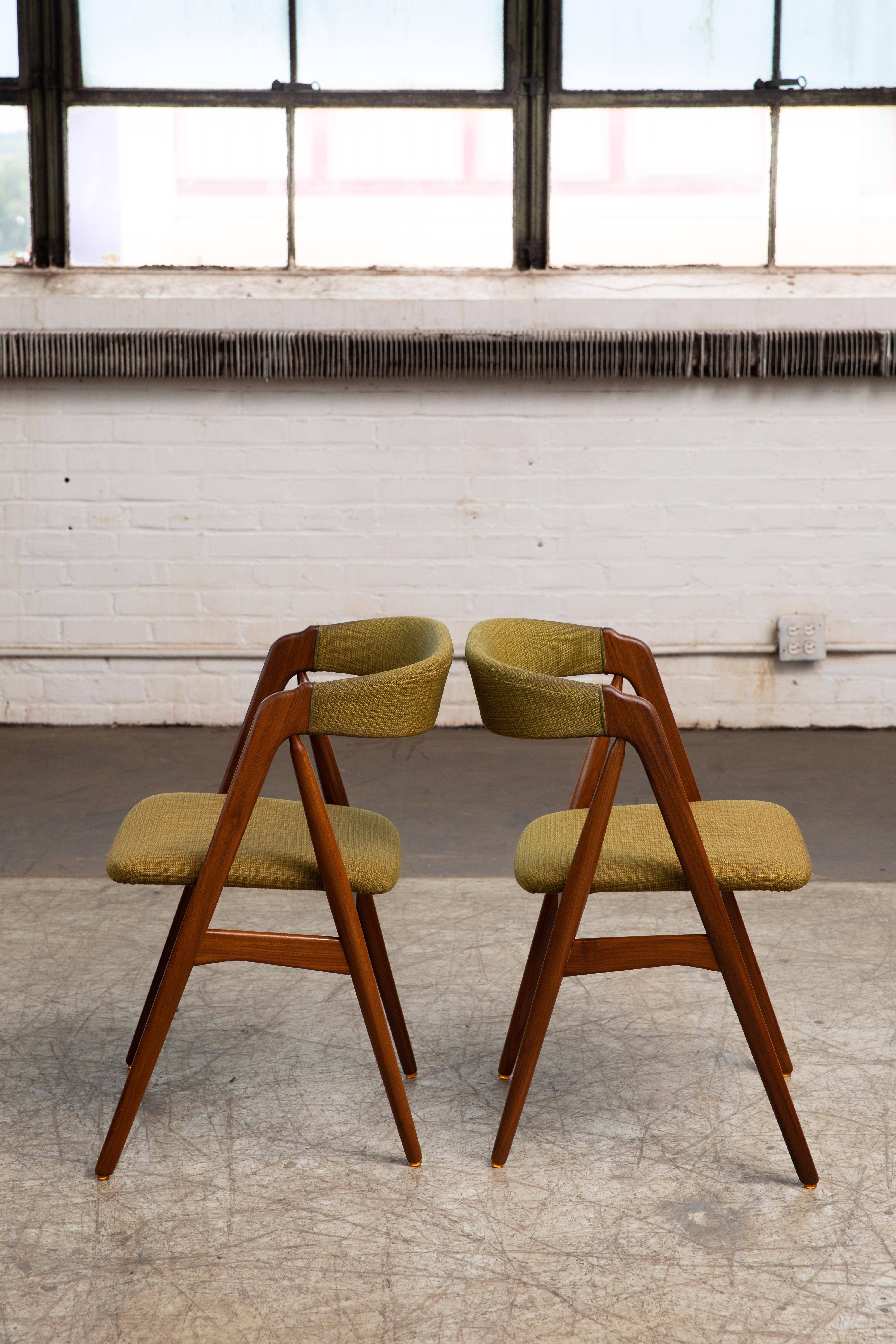 Set of Six Kai Kristiansen Teak A-Frame Dining Chairs in Teak 1950's Denmark 1