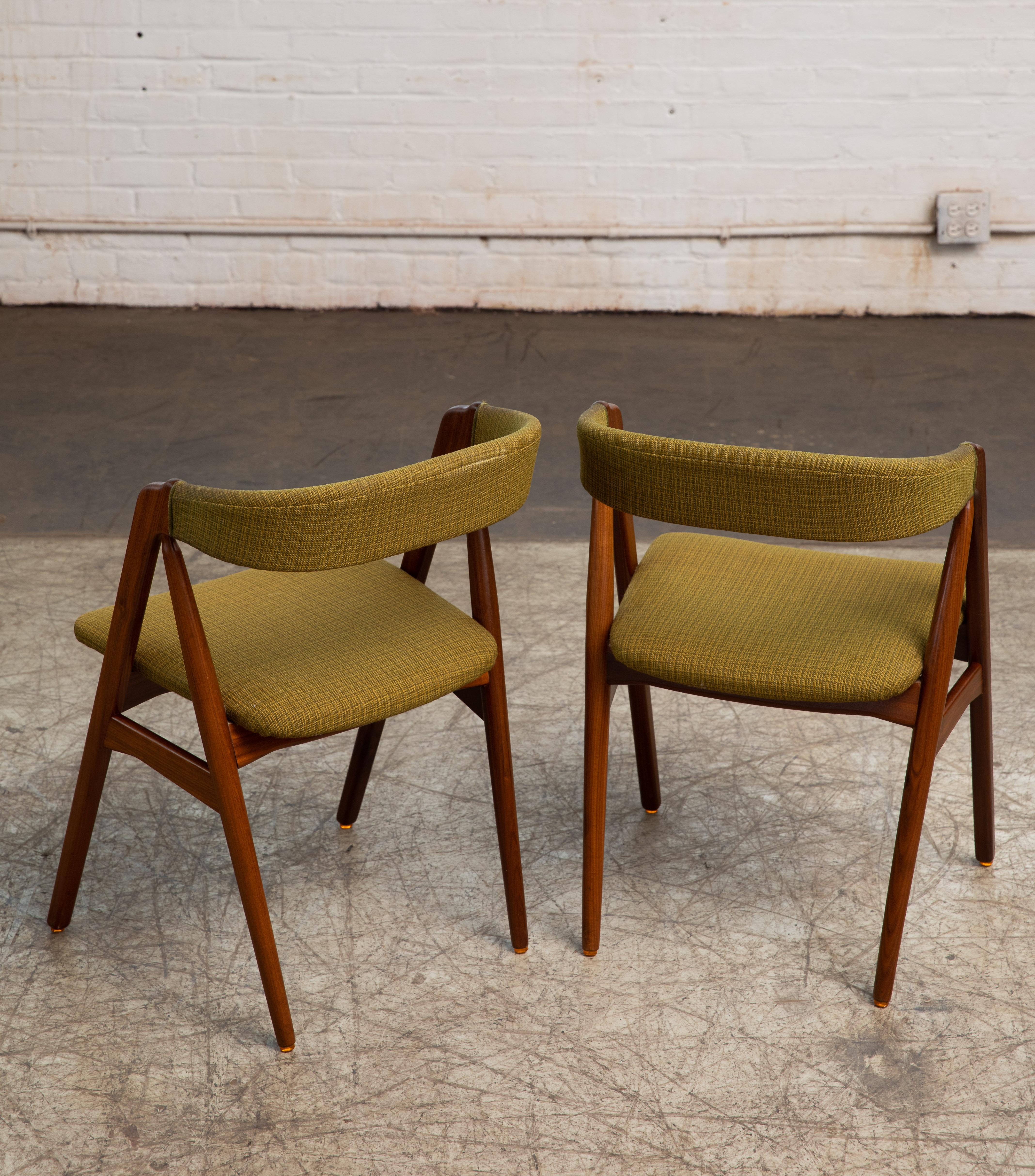 Set of Six Kai Kristiansen Teak A-Frame Dining Chairs in Teak 1950's Denmark 2