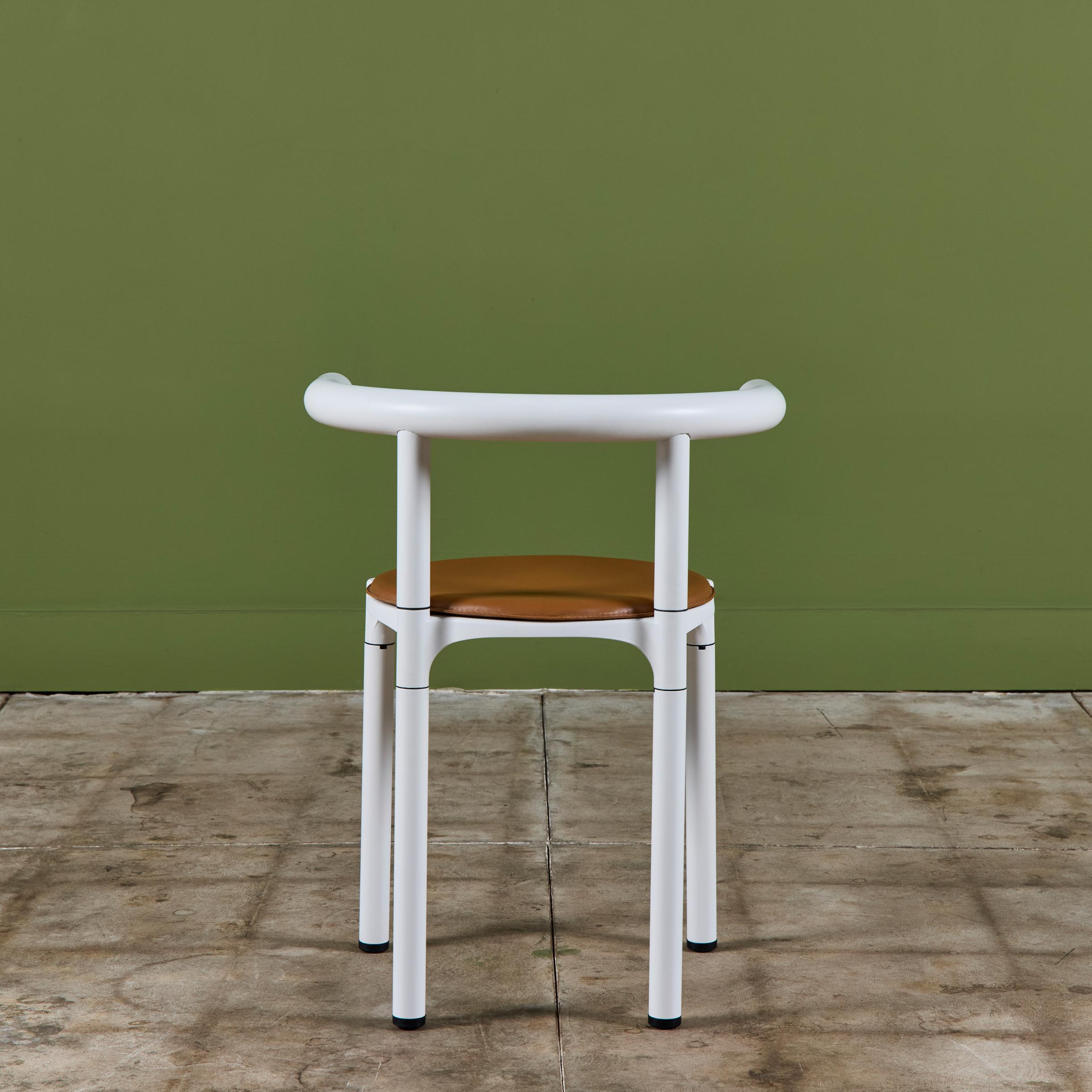 Satz von sechs Kartell-Esszimmerstühlen von Anna Castelli Ferrieri (Leder) im Angebot