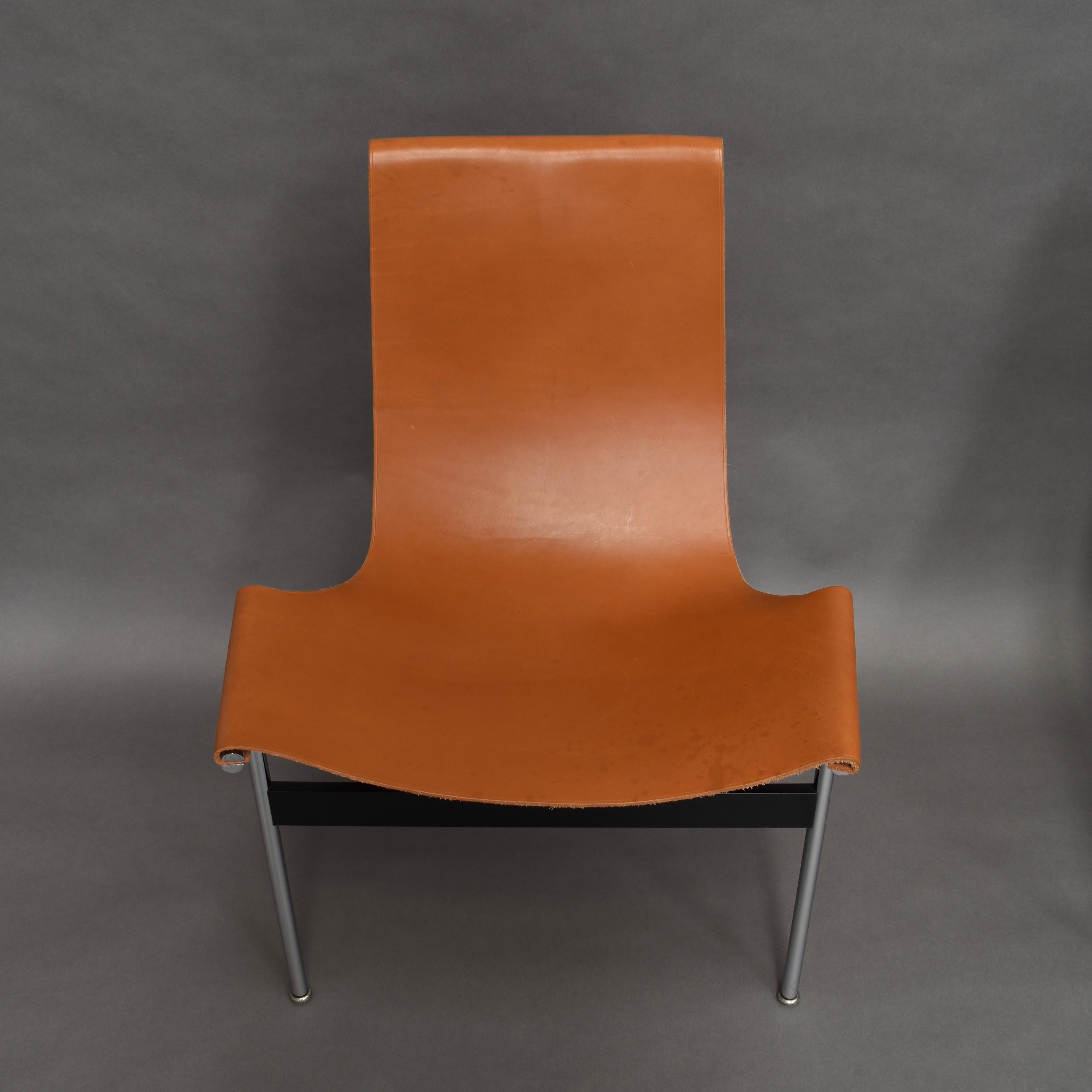 Set of Six Katavolos T-Chairs in Original Tan Leather, USA, 1952 1