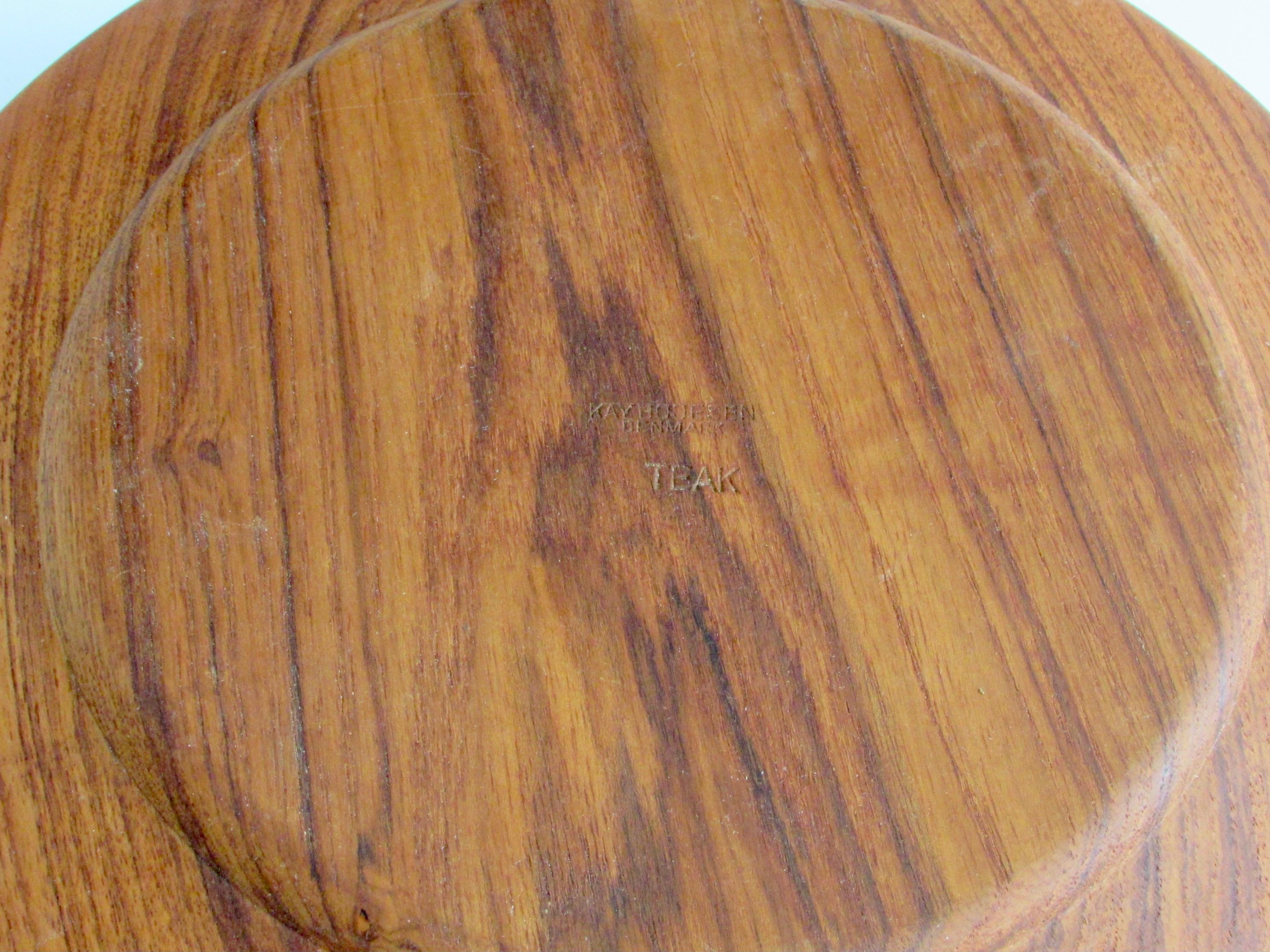 Set of Six Kay Bojeson Turned Teak Wood Cover Plates Denmark 4