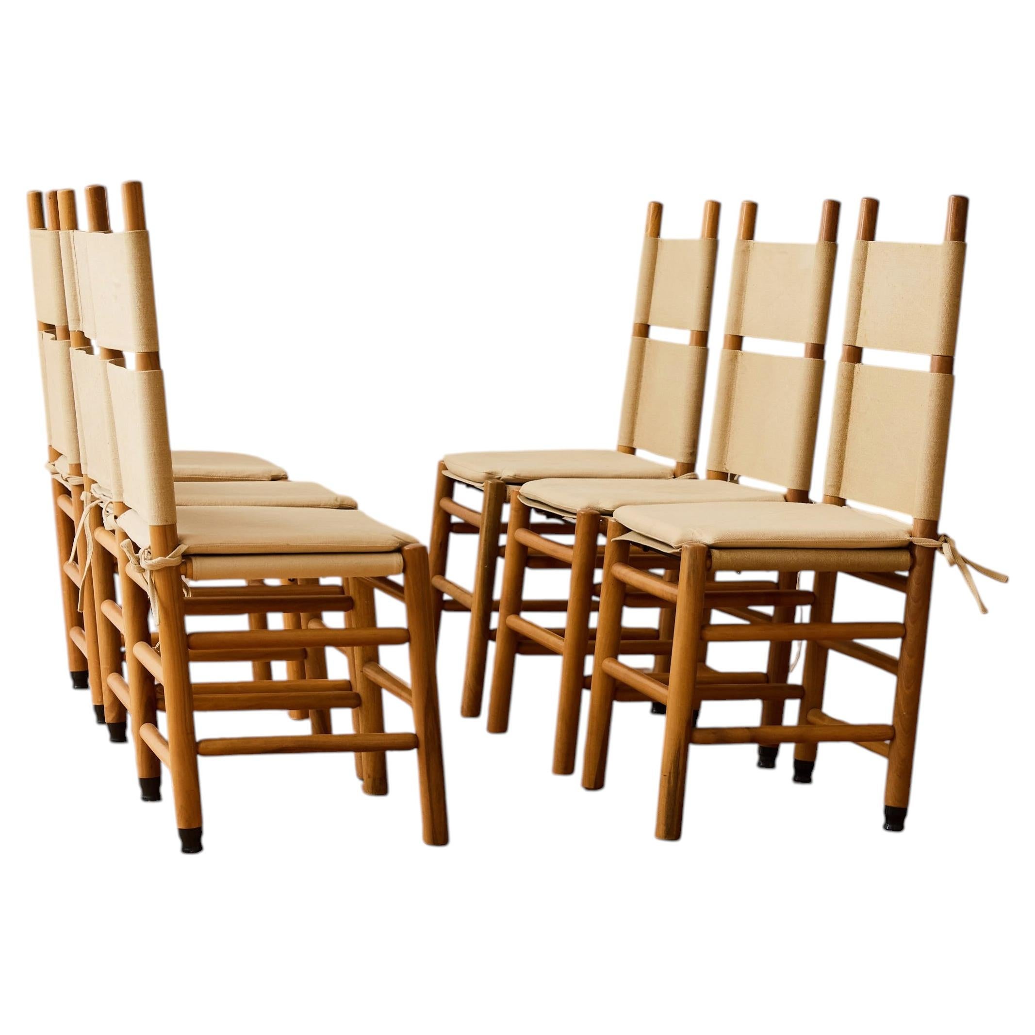 Set of Six Kentucky Chairs by Carlo Scarpa for Bernini