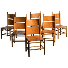 Set of Six Kentucky Chairs by Carlo Scarpa for Bernini