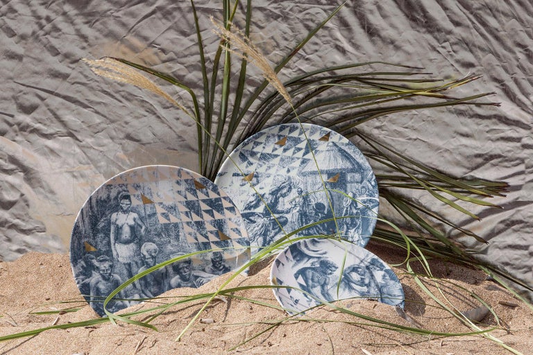 Set of Six Kenya Porcelain Dinner Plates, Made in Italy For Sale at 1stDibs
