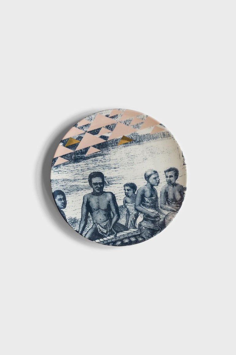 Set of Six Kenya Porcelain Dinner Plates, Made in Italy For Sale at 1stDibs
