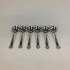 Set of Six Kings Pattern Silver Sauce Ladles