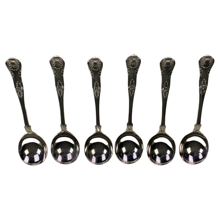 Set of Six Kings Pattern Silver Sauce Ladles For Sale at 1stDibs