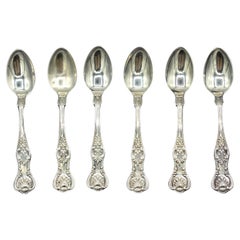 Set of Six "King's" Pattern Sterling Silver Five O'Clock Spoons