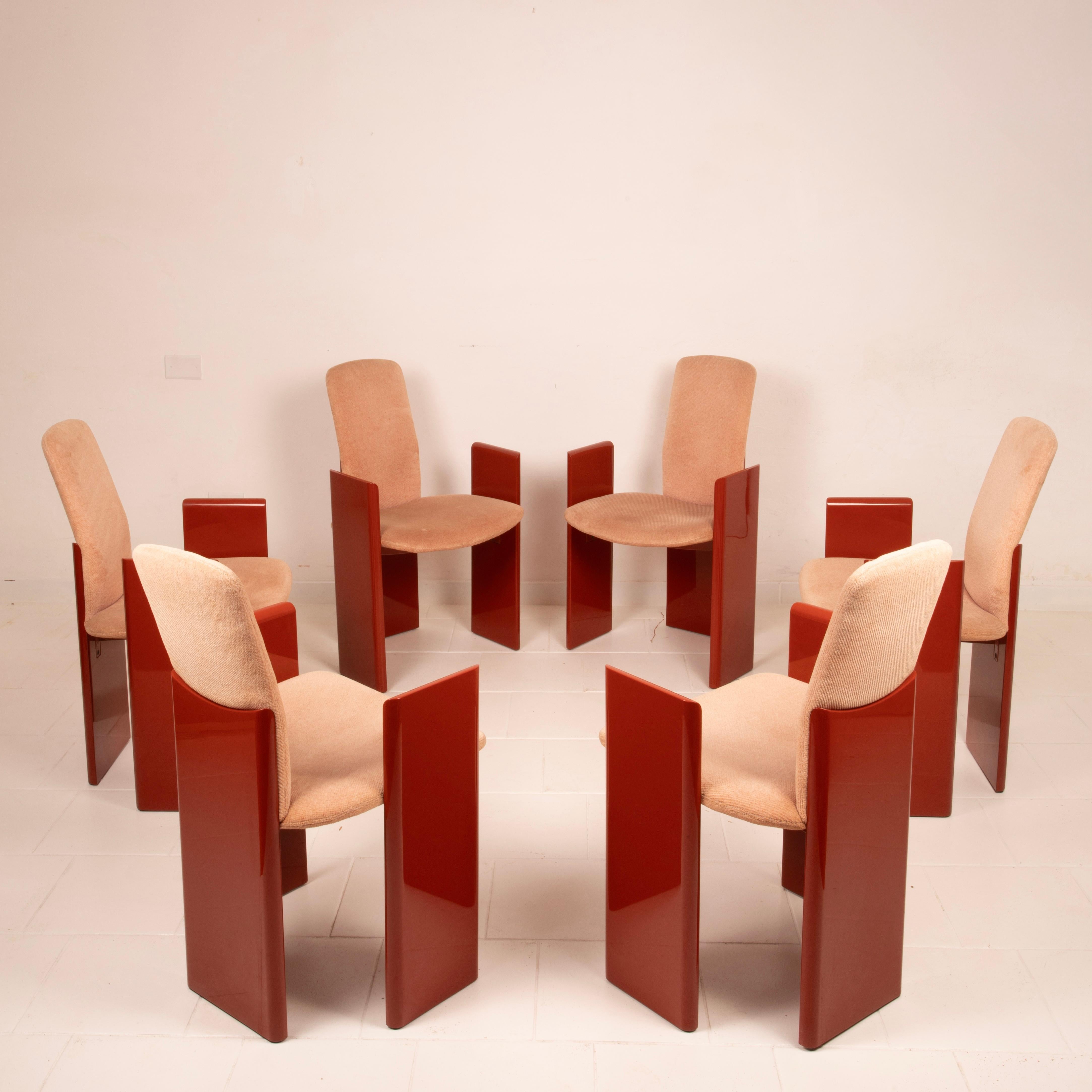 Velluto Set of six “Kinu” chairs designed by Motomi Kawakami for Arflex, 1983 Set of 2 in vendita