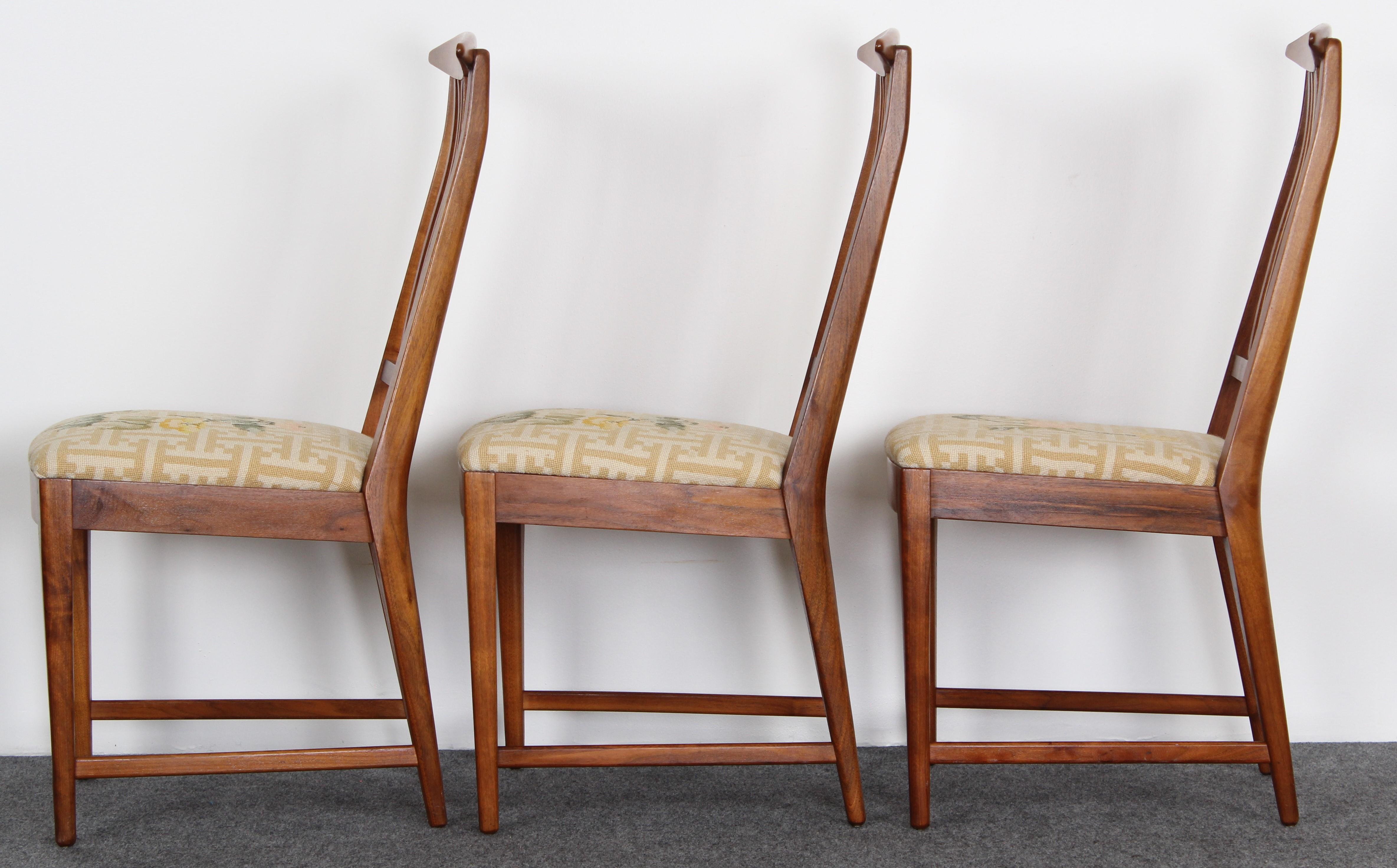 Fabric Set of Six Kipp Stewart Dining Chairs for Calvin, 1950s