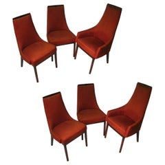Vintage Set of Six Kipp Stewart Mid-Century Modern Restored Dining Room Chairs