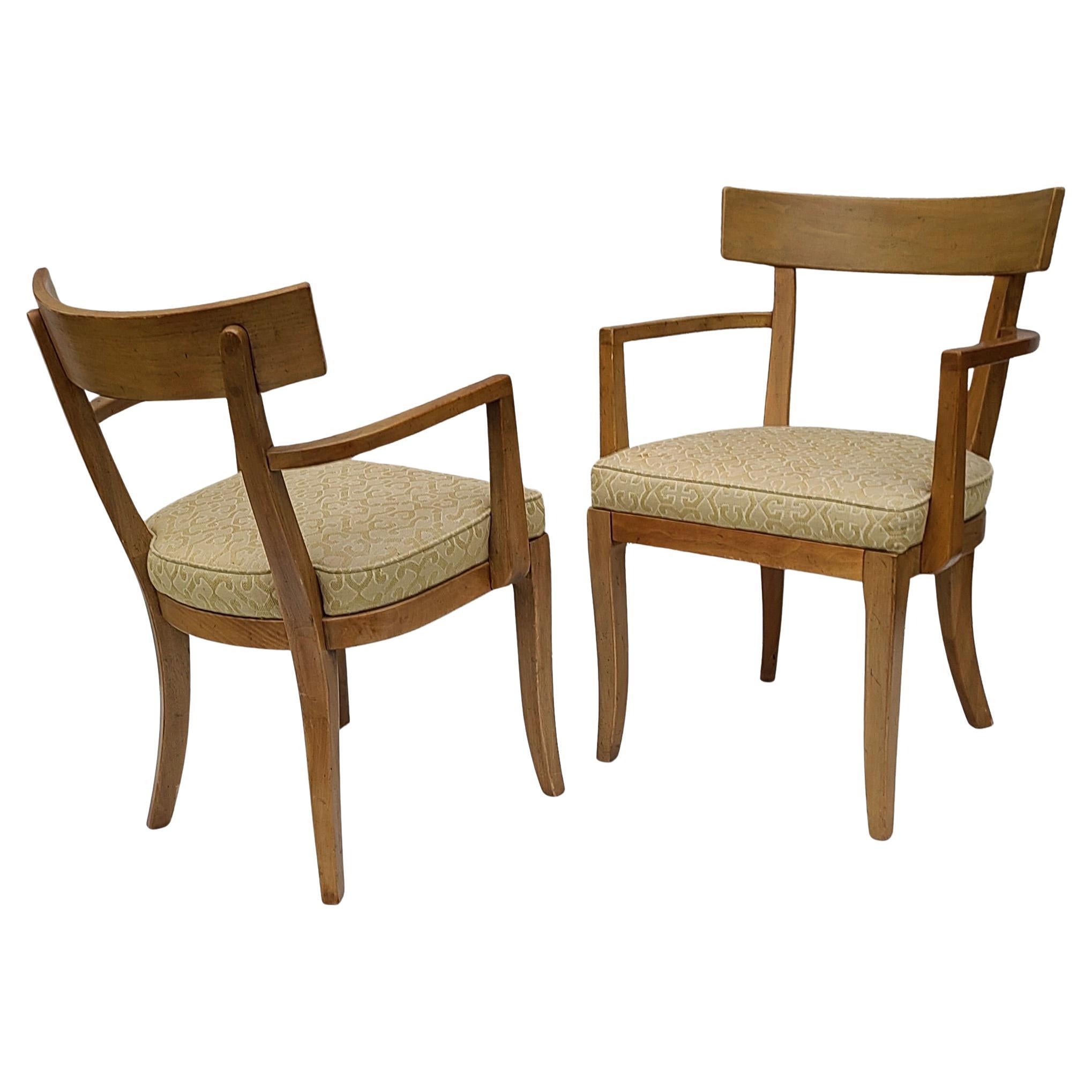 Set di sei sedie Klismos di Baker Furniture in noce In condizioni buone in vendita a Fraser, MI