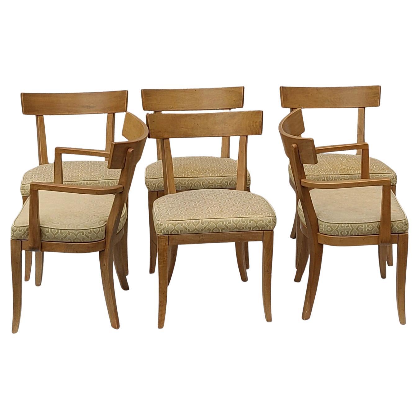 Set di sei sedie Klismos di Baker Furniture in noce in vendita 3