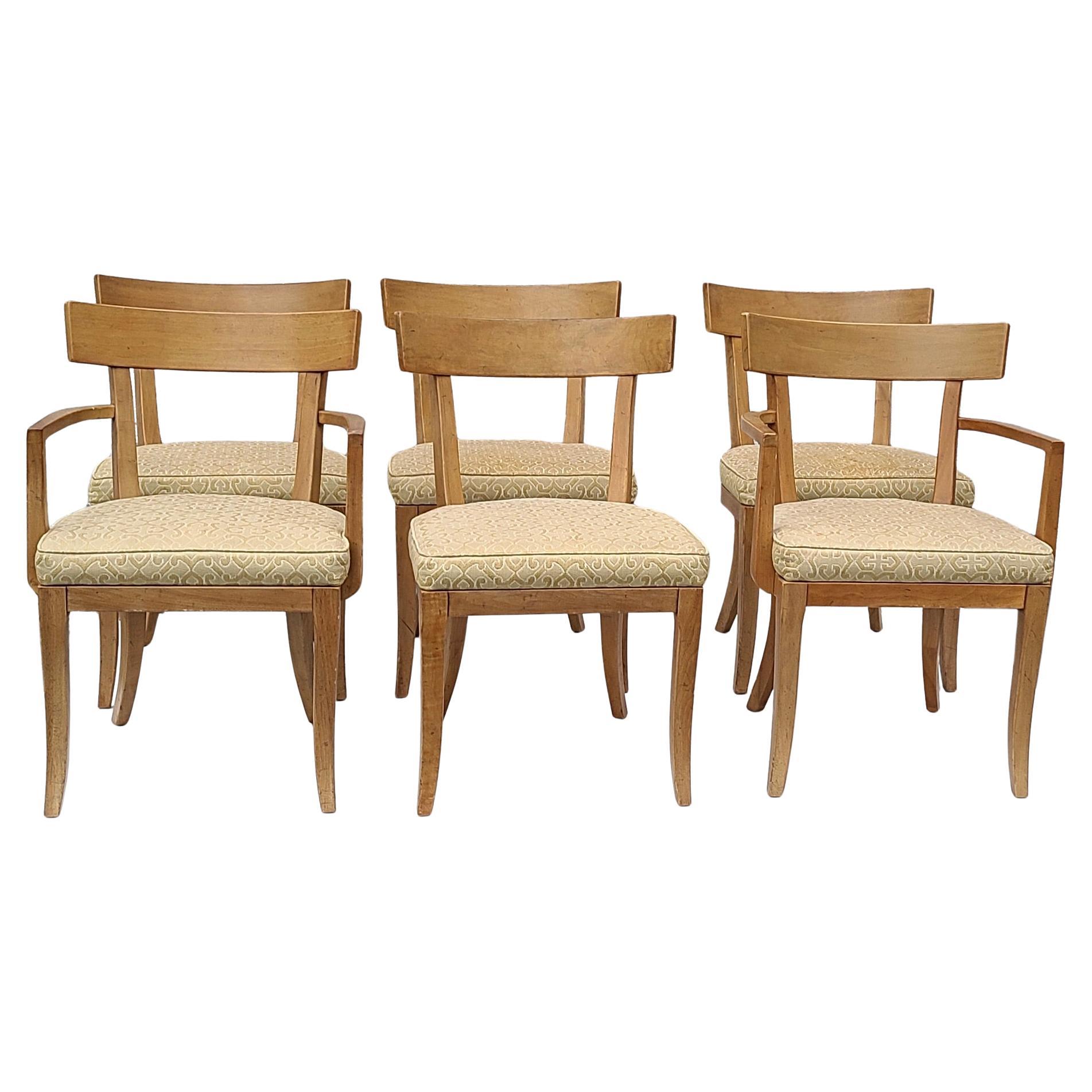Set di sei sedie Klismos di Baker Furniture in noce in vendita 4