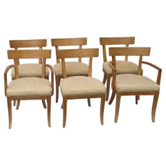 Set of Six Klismos Chairs by Baker Furniture Walnut
